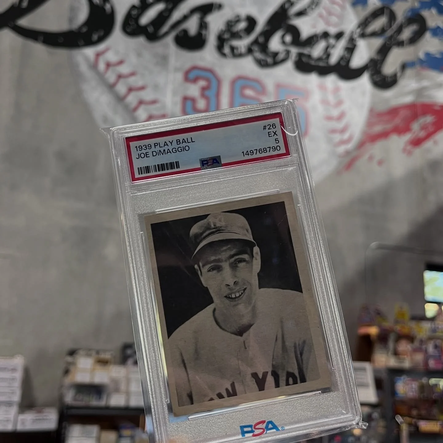 What a classic card! 

1939 Play Ball Joe DiMaggio RC PSA 5.  Very clean looking 5🙌