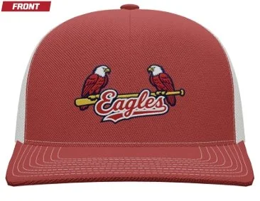 Pacific Headwear Contrast Stitch Trucker Snapback - Red/White