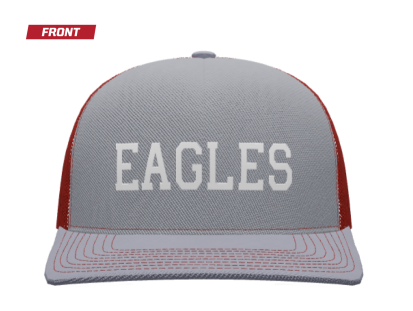 Pacific Headwear Contrast Stitch Trucker Snapback - Gray/Red EAGLES