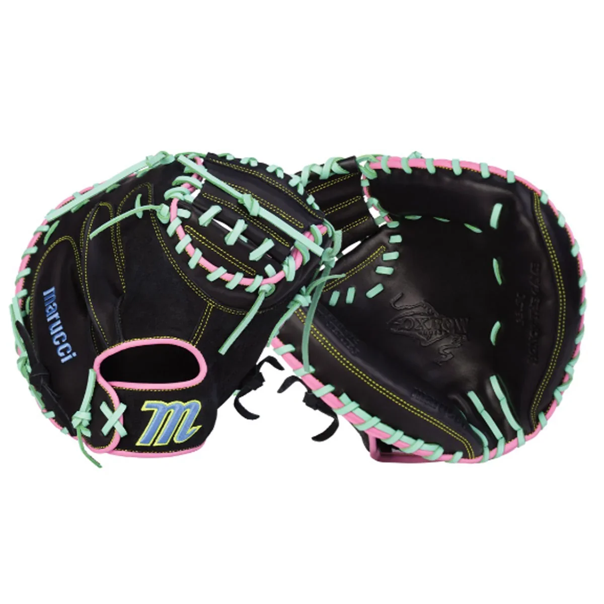 Marucci Oxbow Series 235C1 33.5" Catchers Mitt - Black/Highlighter - MFG4OX235C1