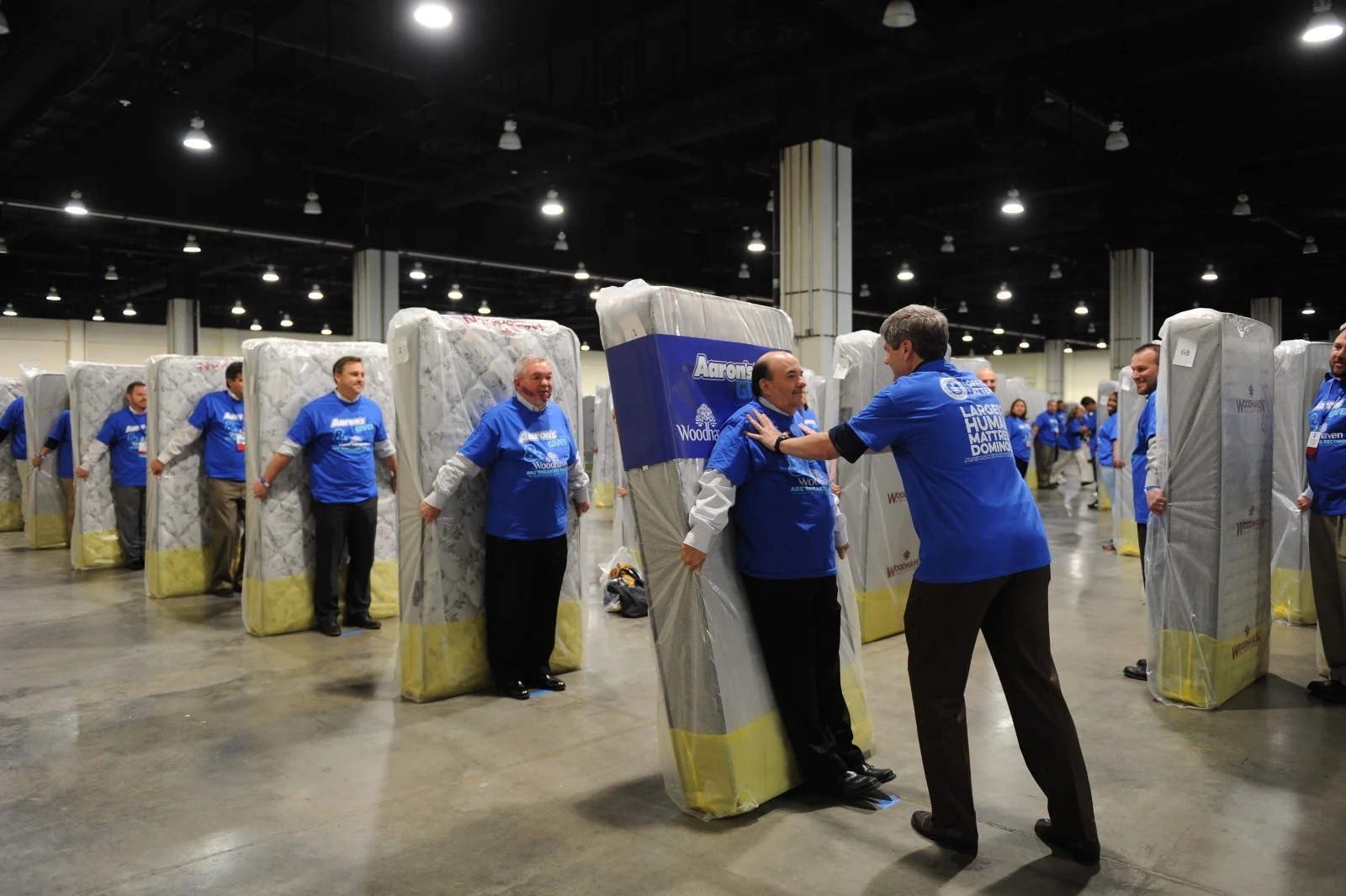 T-shirts for Woodhaven’s attempt at beating the Guinness World Record for Largest Human Mattress Dominoes!