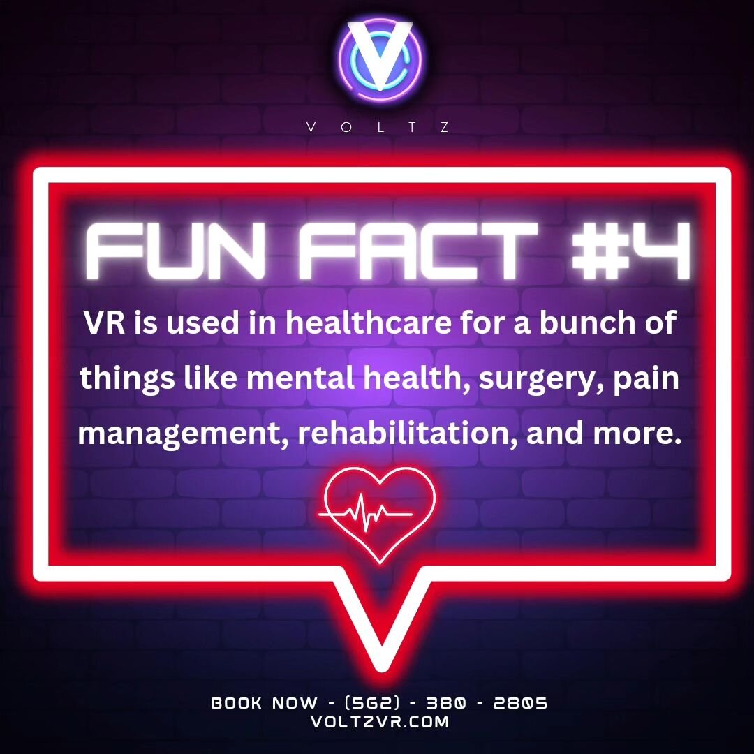 VR has become more useful outside of gaming! Did you know about this fun fact? Share your own fun fact in the comments! #socal #FunFact #vrgames  #thingstodo #Awards #orangecounty #healthychoices  #health

Go to Voltzvr.com or call (562) 380-2805 to 