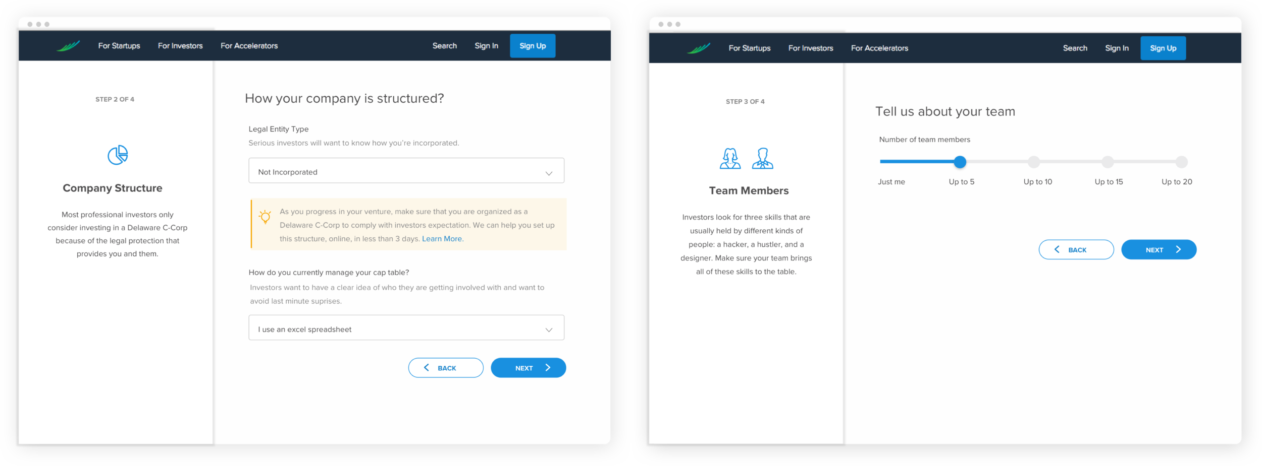 Sign Up Flow