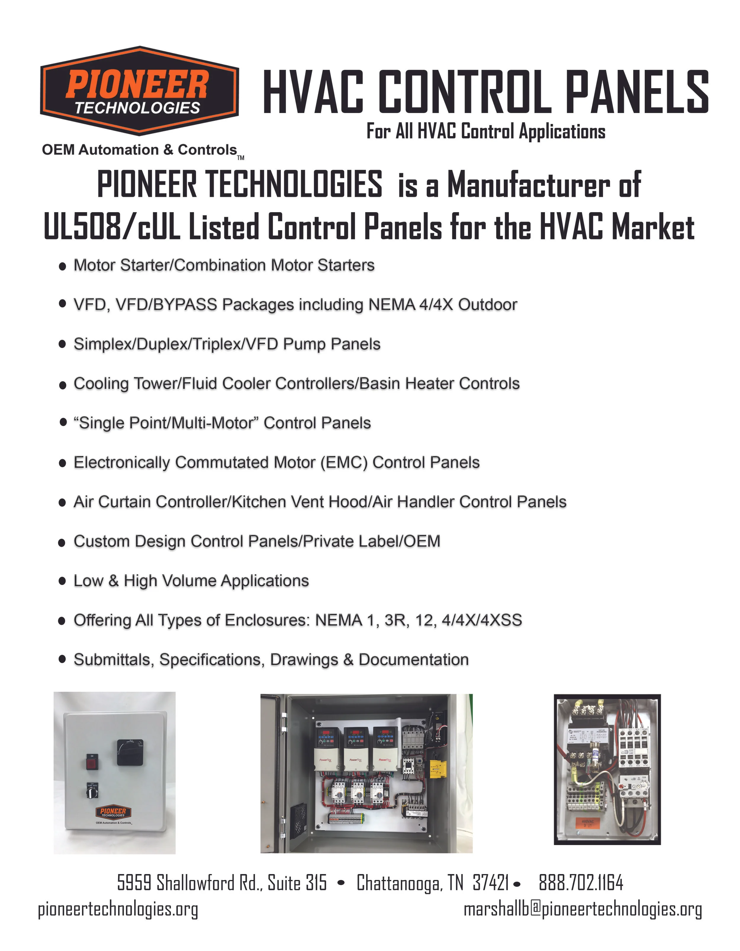 Pioneer Technologies HVAC Control Panel Brochure