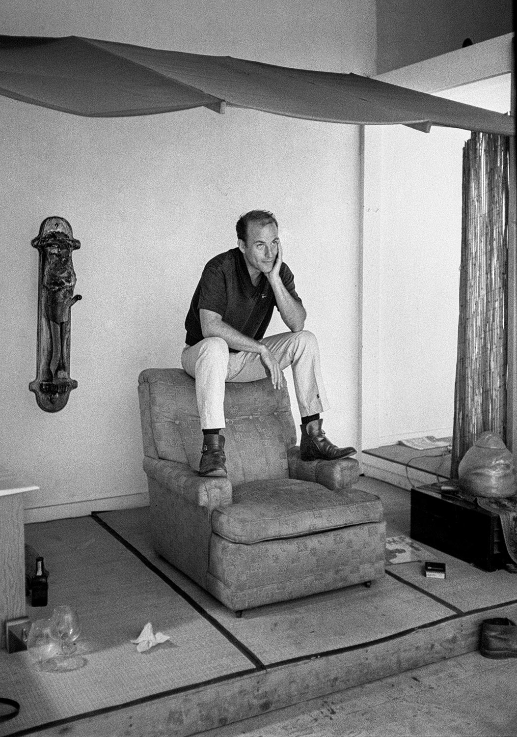  ROBERT IRWIN   Atop his studio chair, Venice, California, 1962  