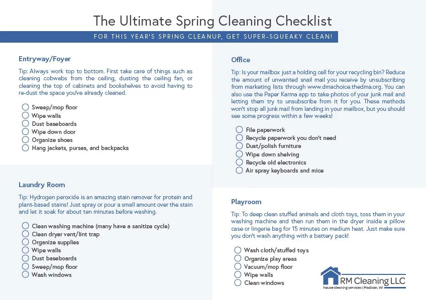 The Ultimate Spring Cleaning Checklist from the Pros [Downloadable] Madison Middleton Verona