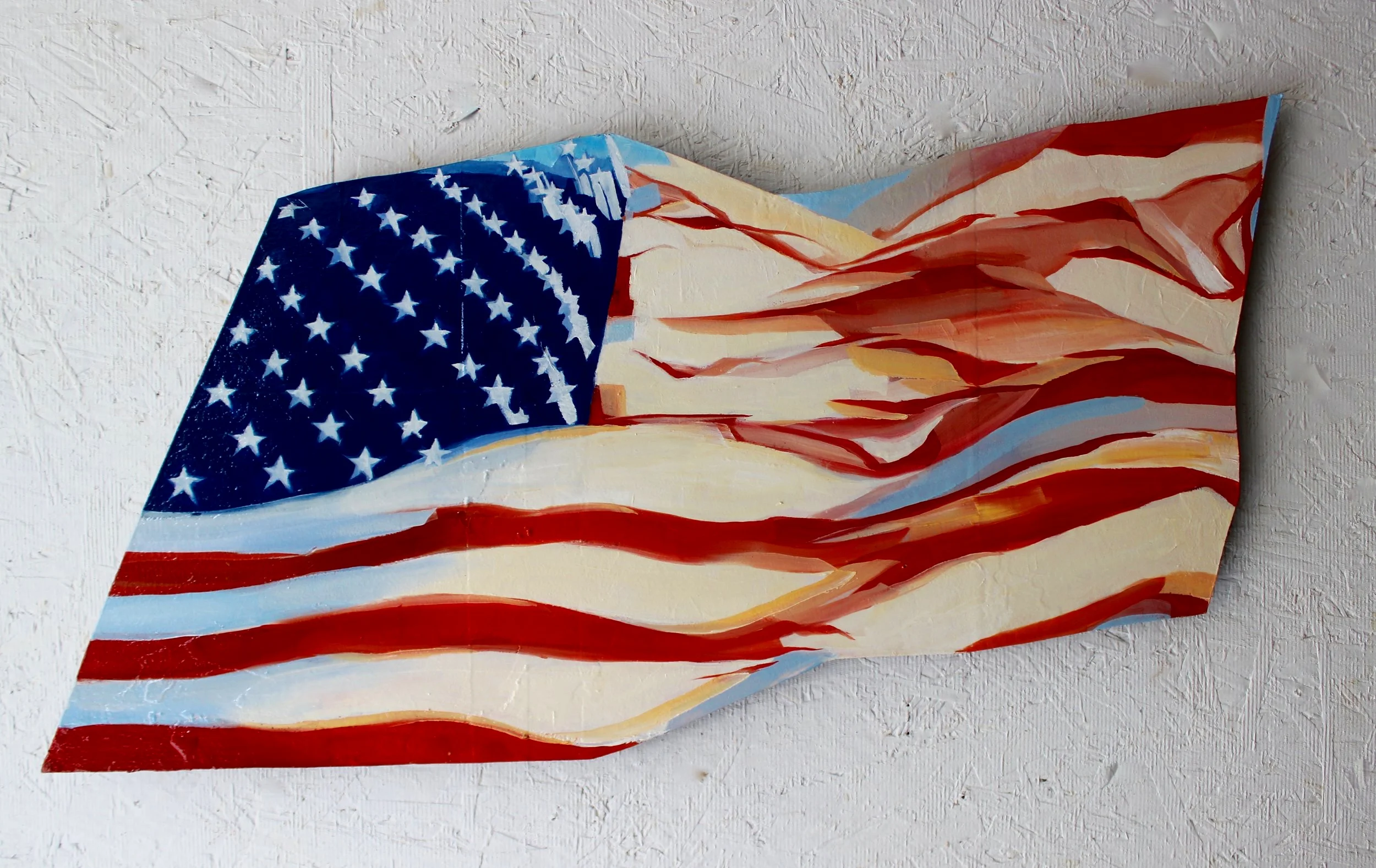   Old Glory 2015 ,  15 x 20 inches,  oil on wood cut out 