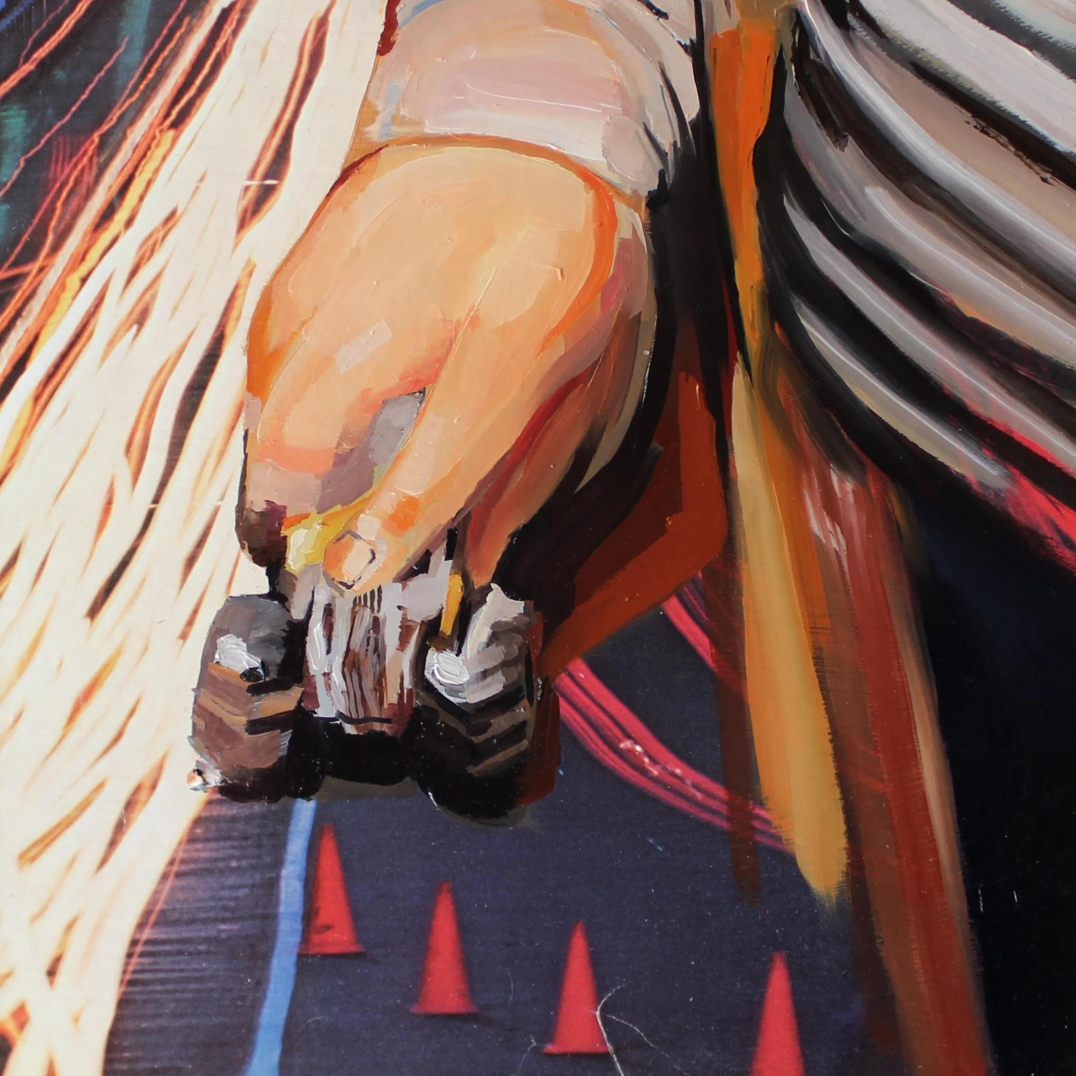 Monster Truck 2014 paper, acrylic and oil on wood panel 12 x 12 inches
