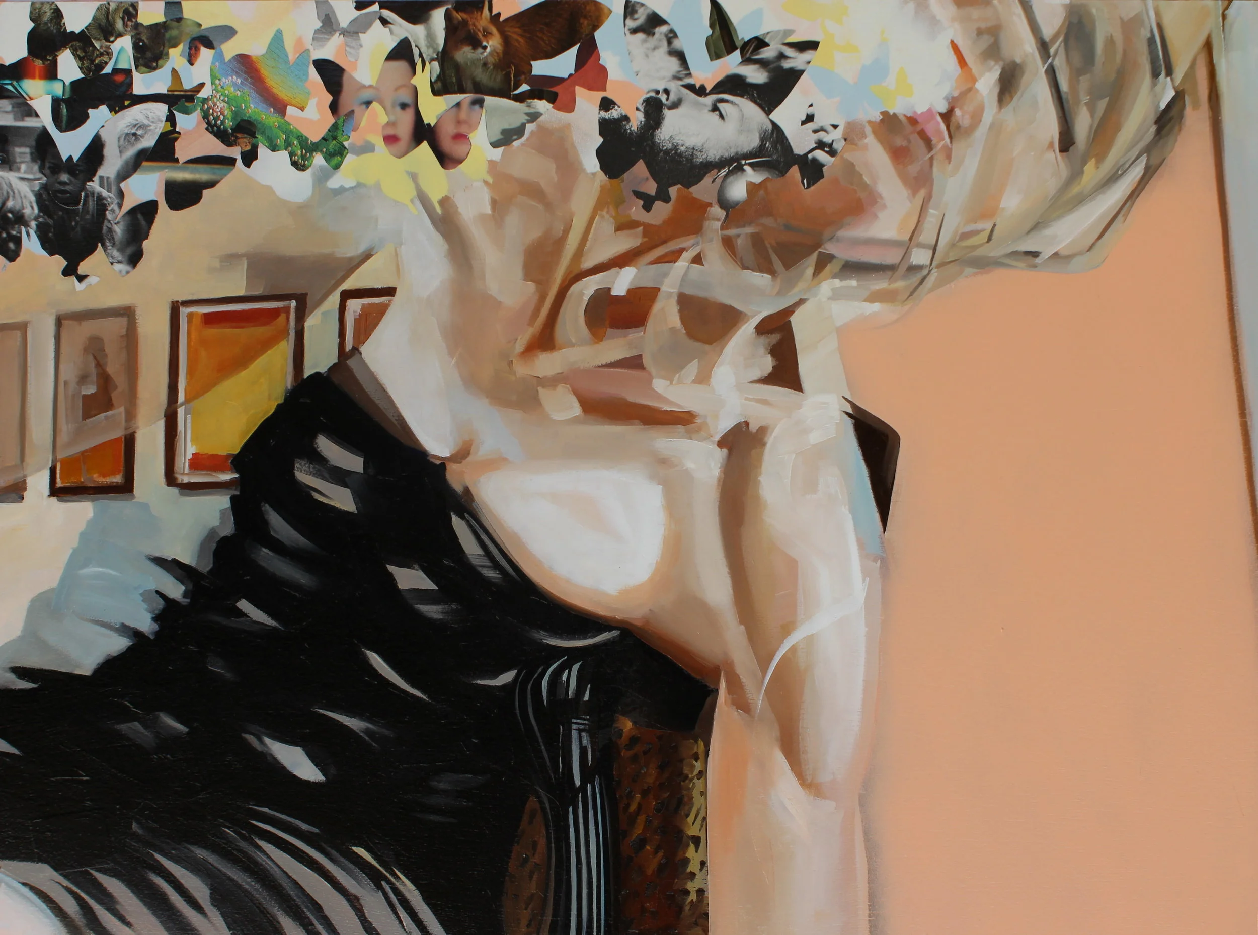 Obscure Bolla 2013 paper, acrylic and oil on wood panel 24 x 32 inches
