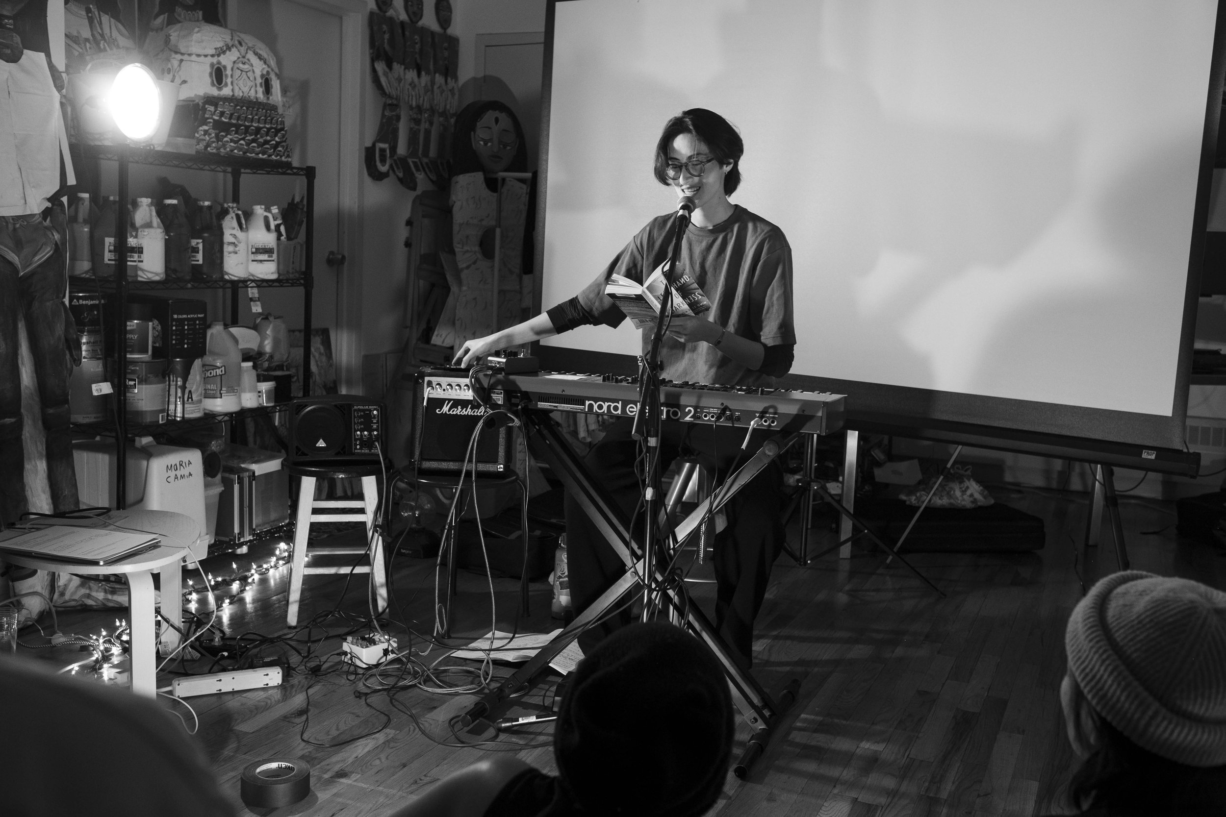 multi-medium performance by Maya Keren, photo by Leonardo March