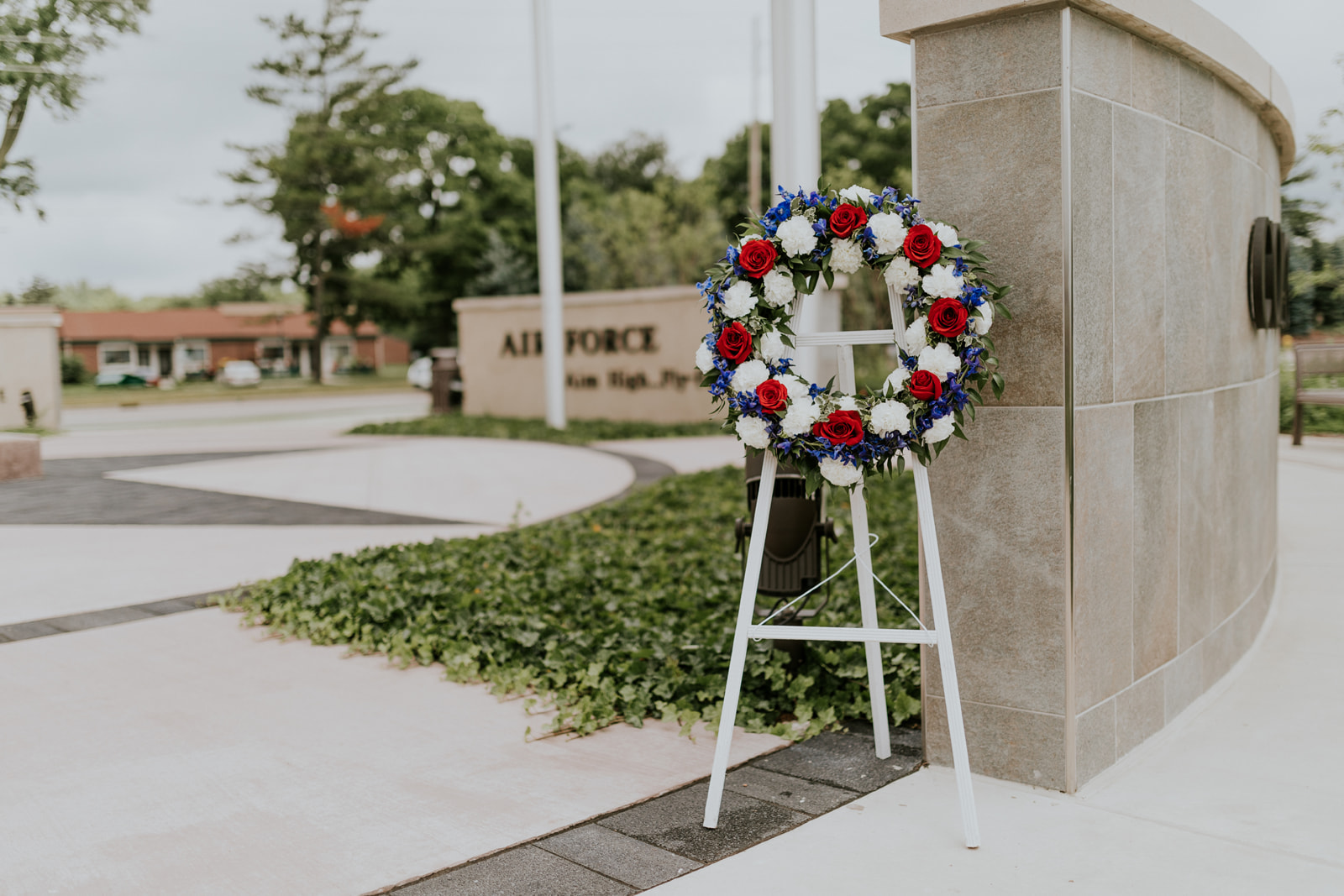 Patriotic Wreath at Veterans Memorial