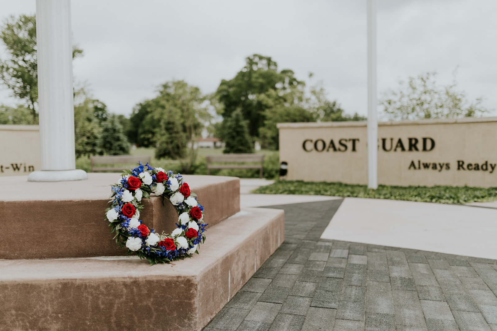 Wreath Placed at Veterans Memorial