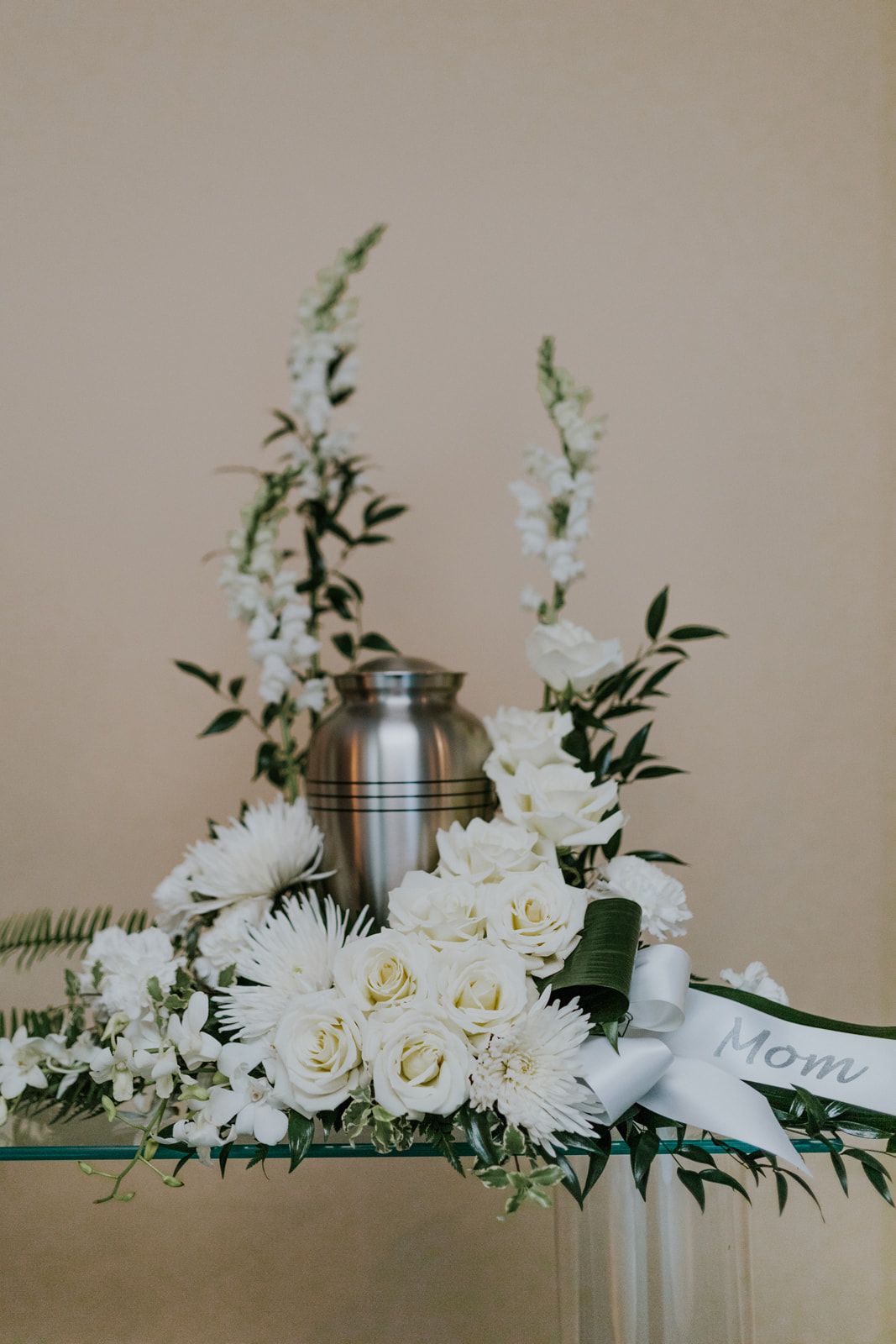 Pearlescent Memorial Urn Arrangement