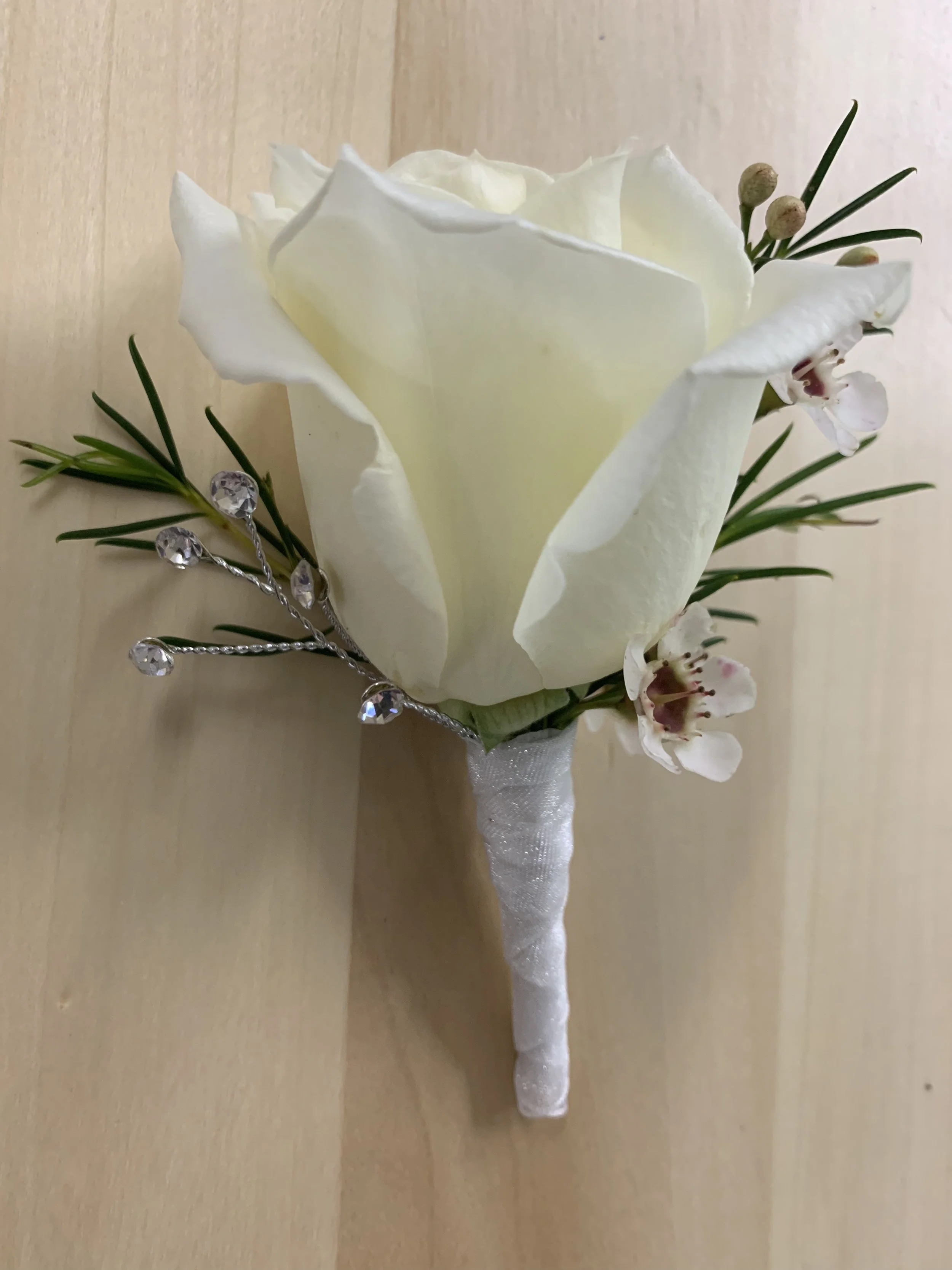 White Rose Boutonniere