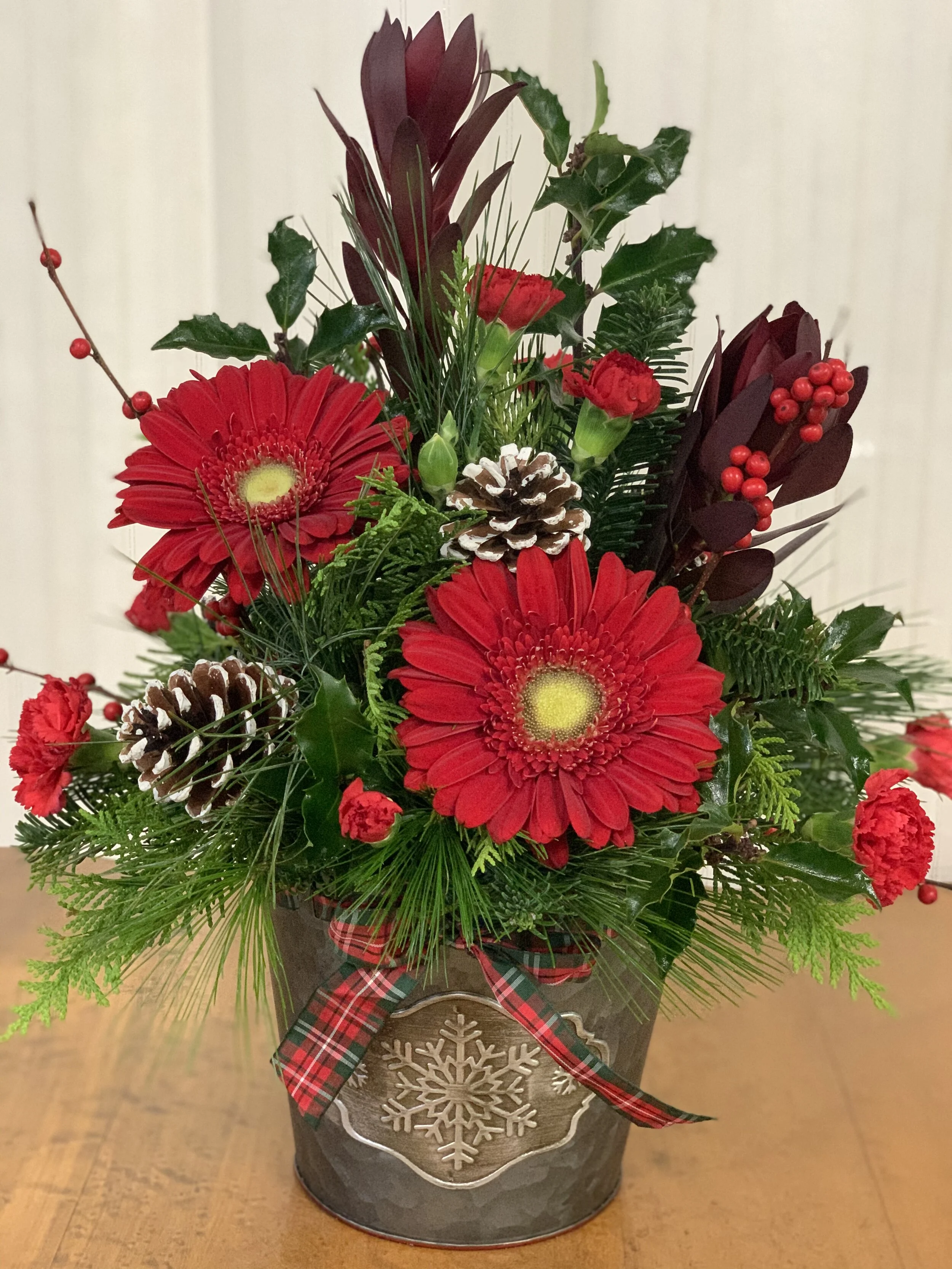 Christmas Flowers with Gerbera by Wyoming Stuyvesant Floral