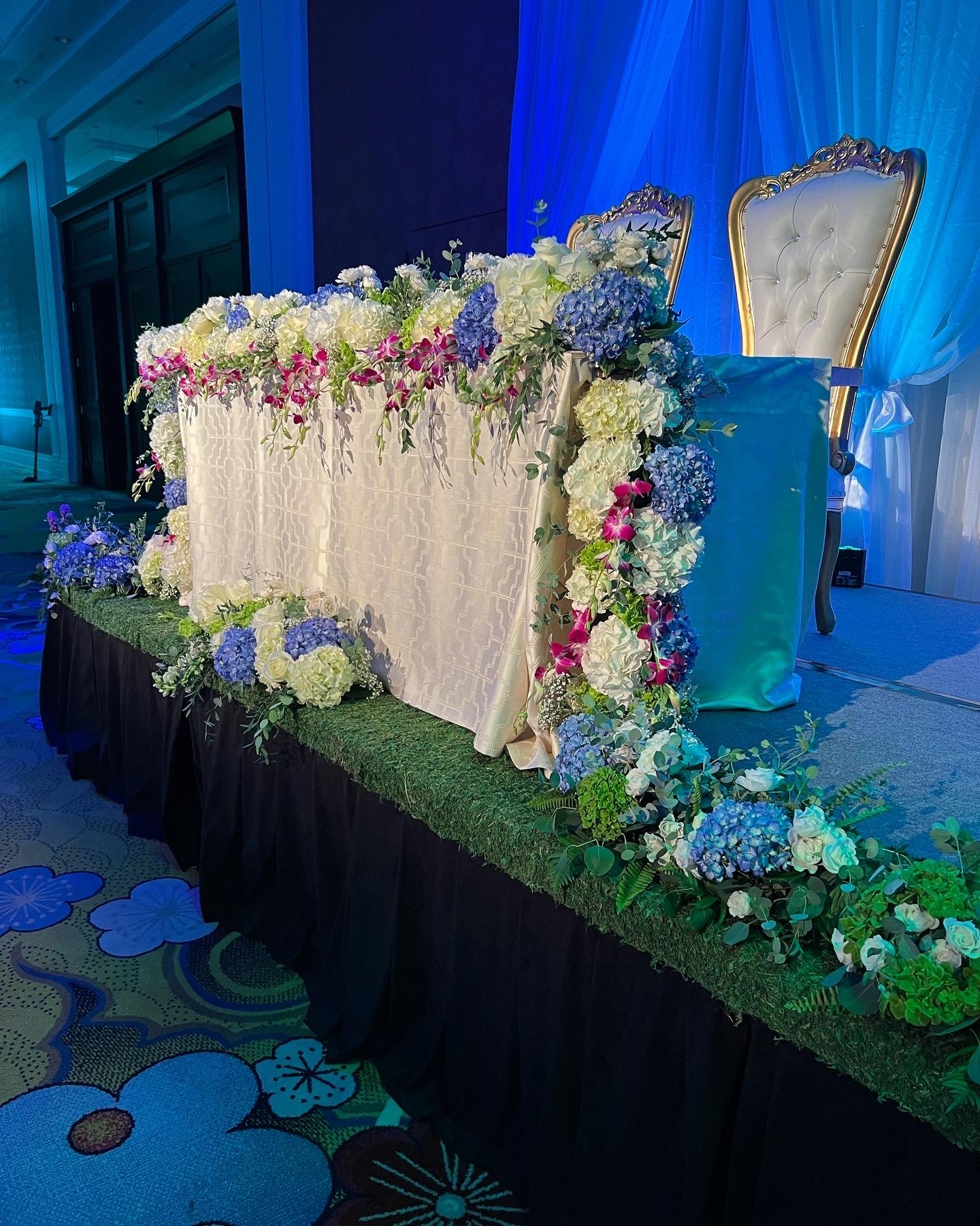 Sweetheart Table with Waterfall Edge Florals