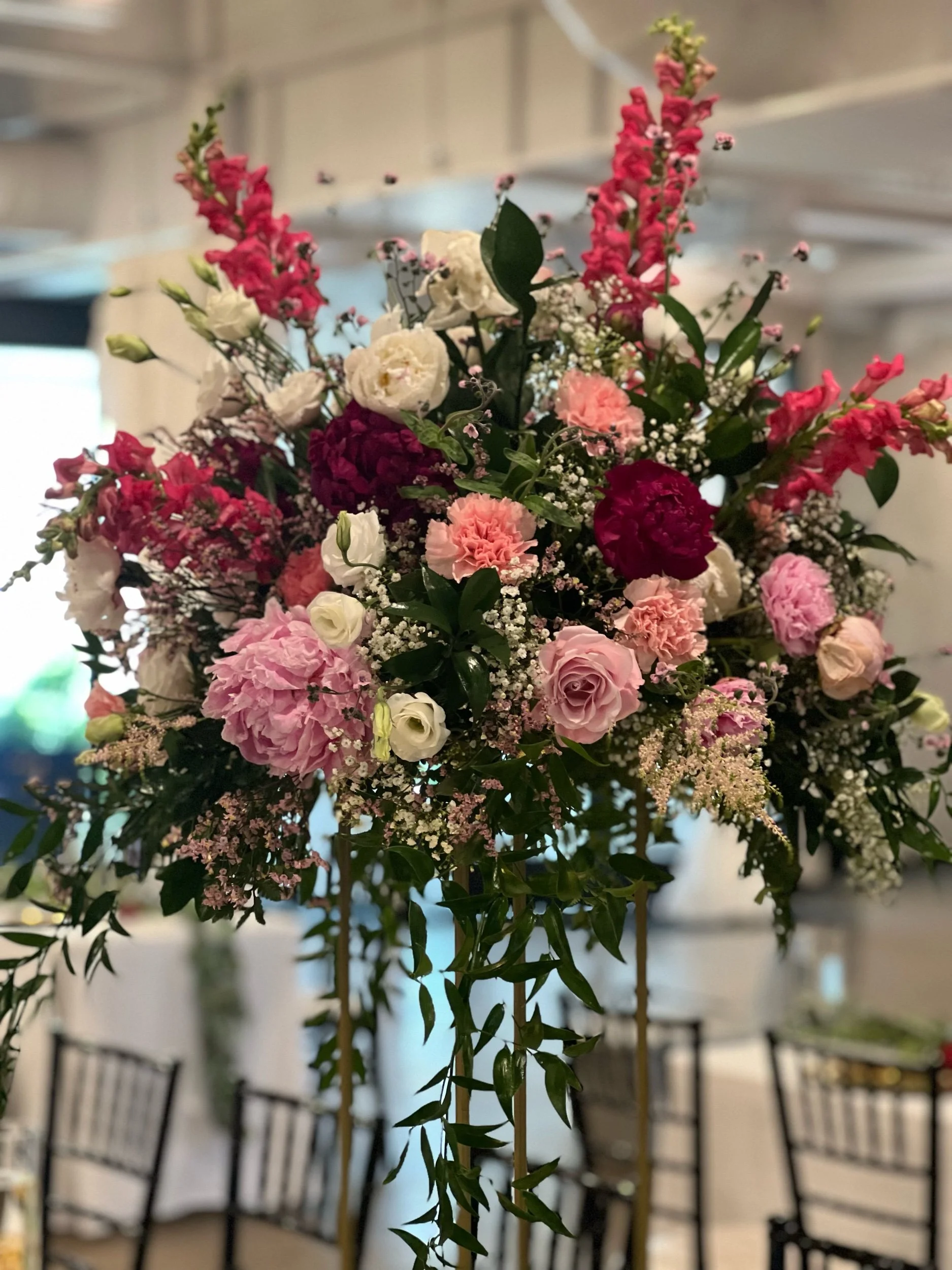 Pink, white, and burgundy elevated centerpiece by WS Floral.jpeg