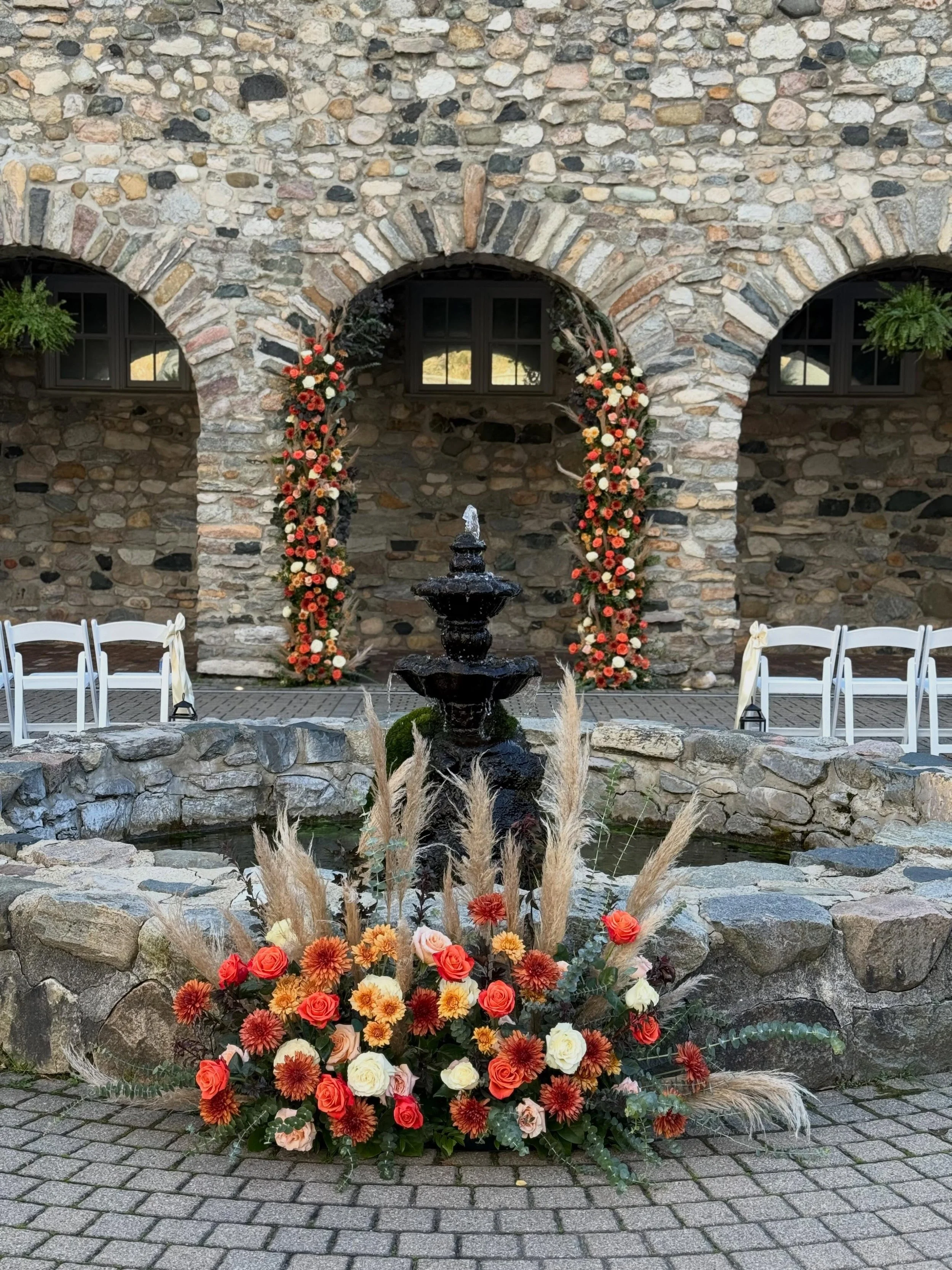 Castle Farms courtyard is just one of those magical places that are hard to forget. Such a dreamy setting for an intimate ceremony.