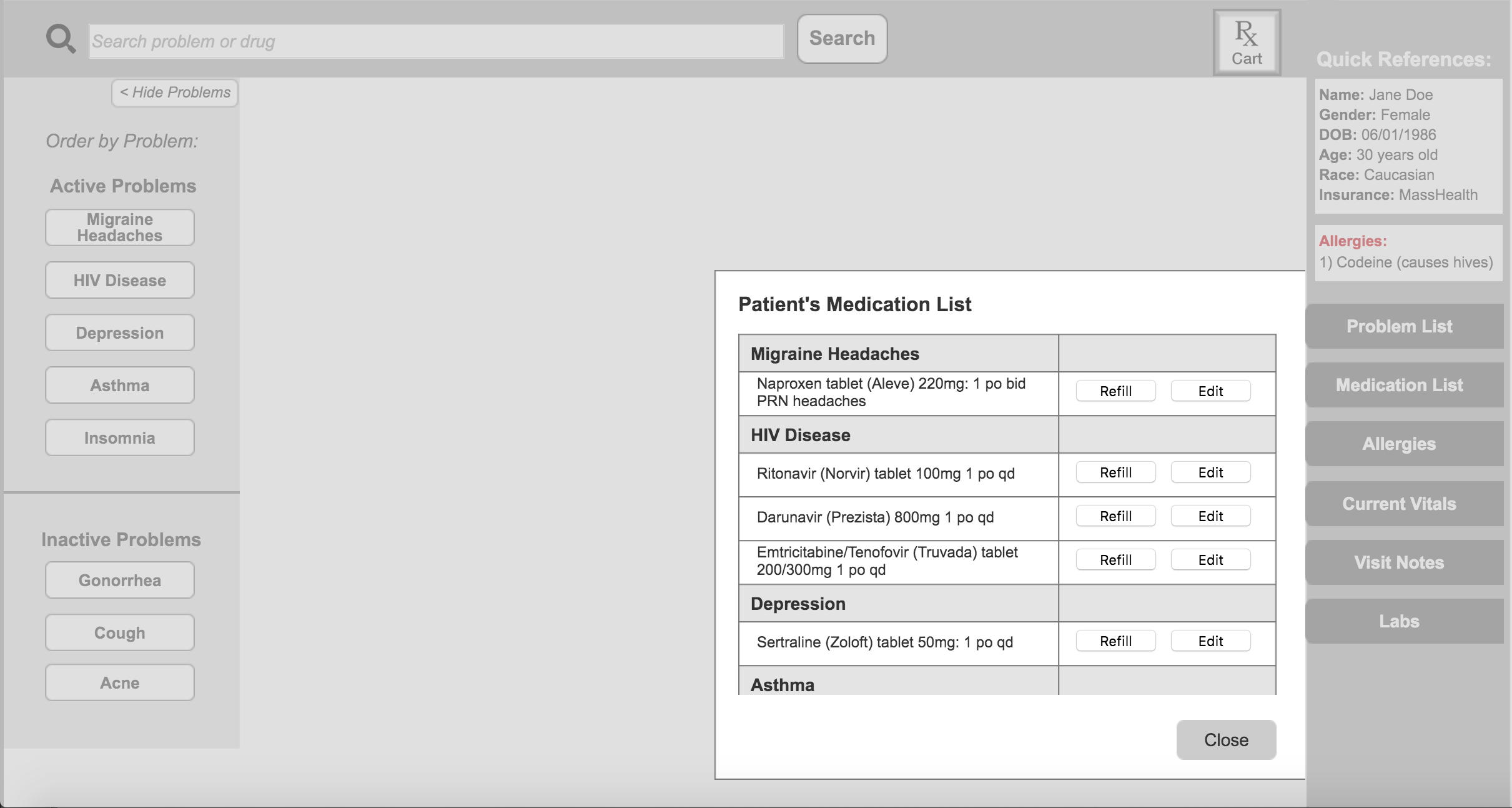 Prototype - Patient Medication List