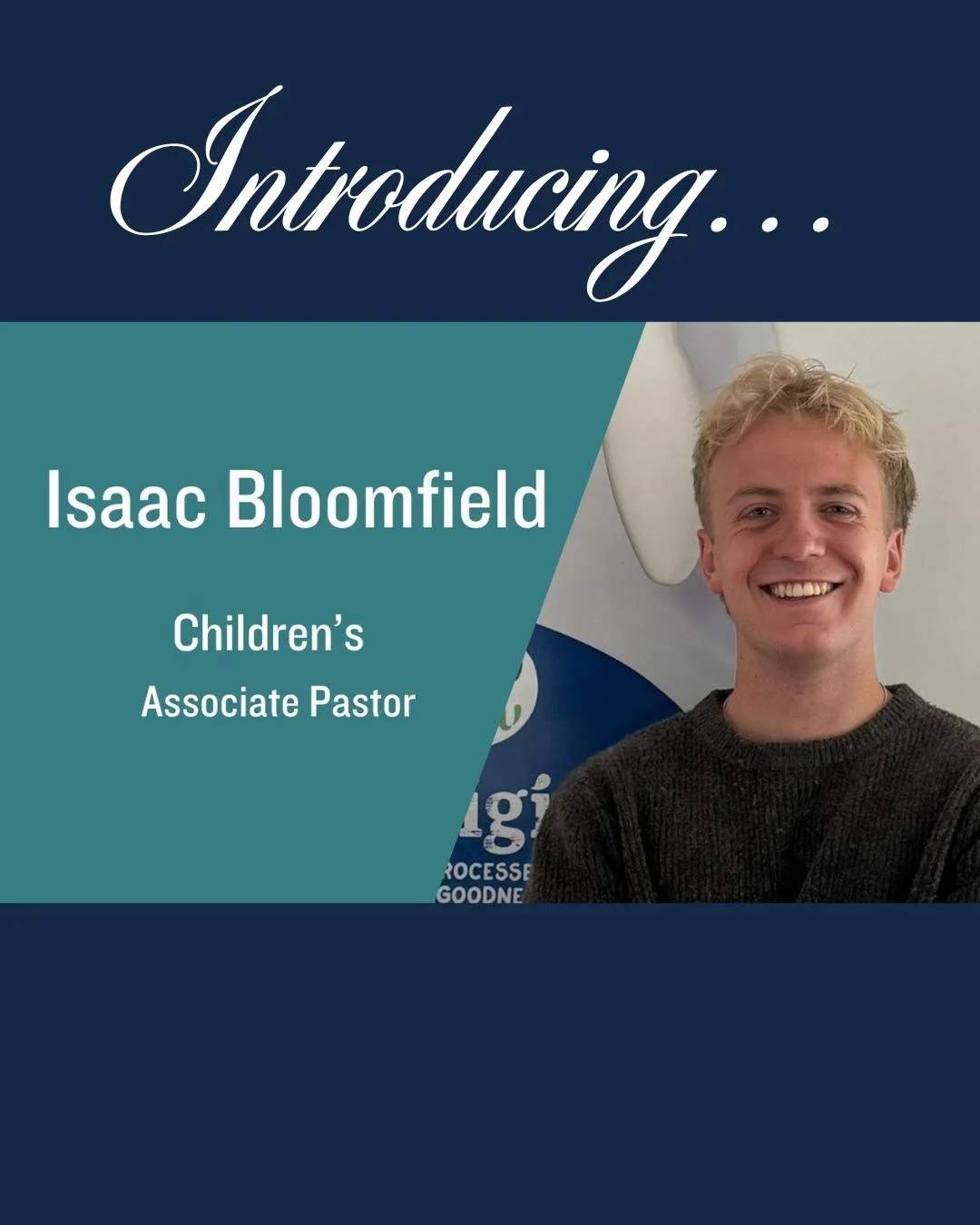 We are celebrating another answer to prayer as God leads us on in our vision of becoming a disciple-making movement. As Emma Roche heads away on maternity leave in 2026, we welcome Isaac Bloomfield to the central Children's Ministry team. The senior 