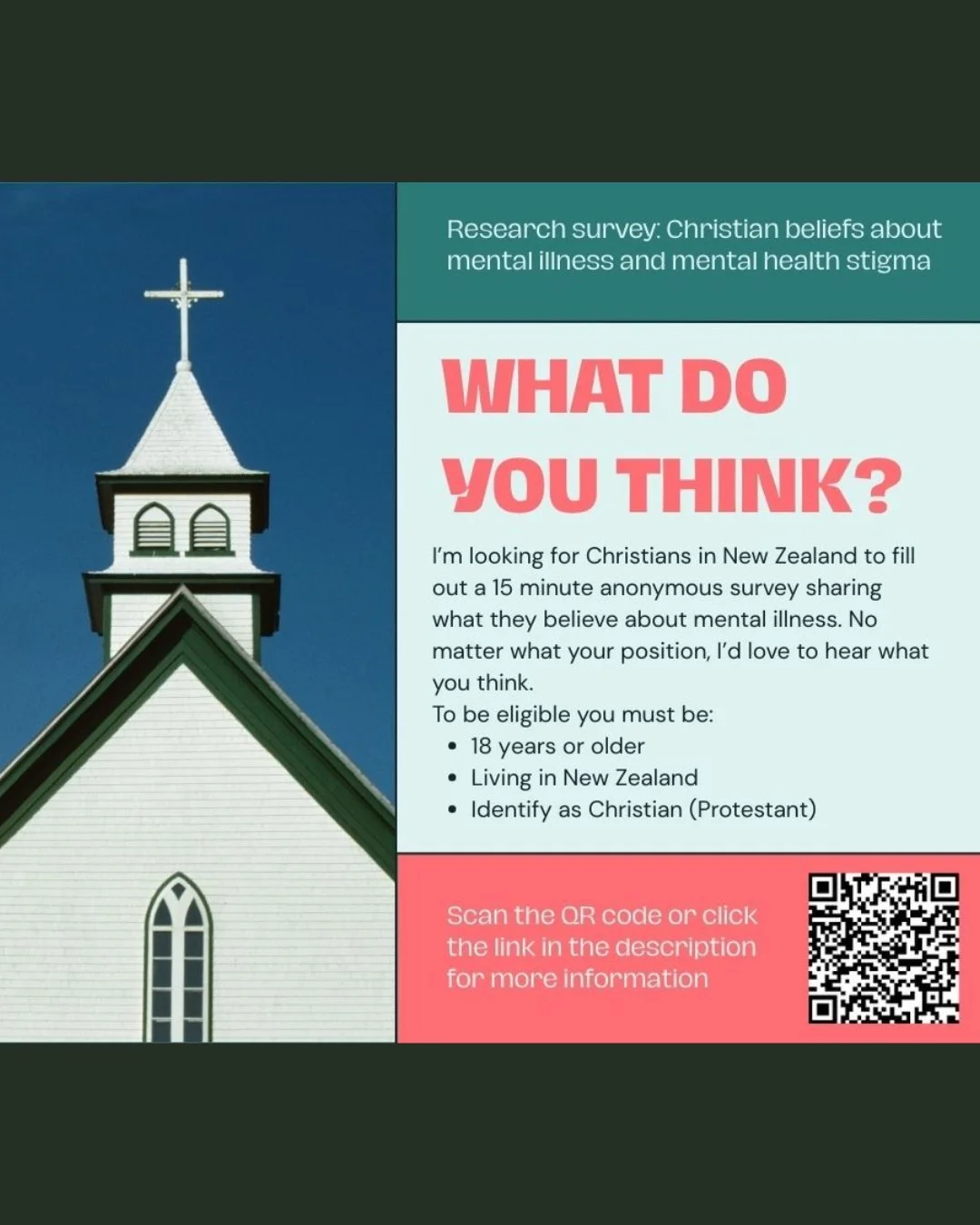 We have had a request from a woman completing her Master's degree in Psychology at Massey University to participate in her research project. This is a unique opportunity to extend support as well as contribute to a valuable research project. Amy is e