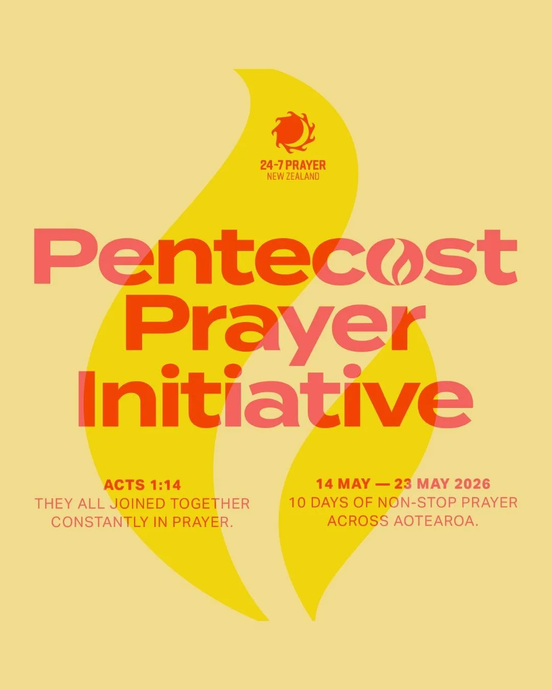 Kicking off on the 14th May we are joining with other churches from all around New Zealand to pray in the lead up to Pentecost Sunday. We want to be people devoted to God in prayer. We want to be a church where our story cannot be explained without t
