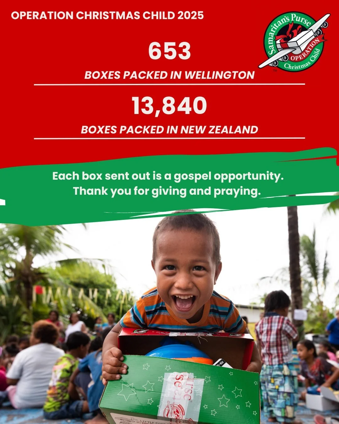 Thank you so much to everyone that made a shoebox for Operation Christmas Child last year ❤