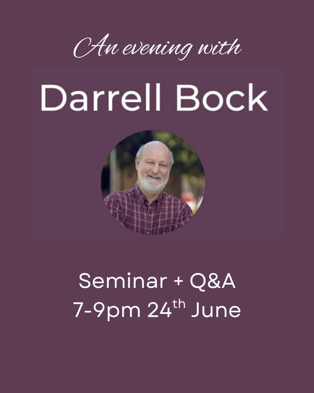 A question many of us face is 'how do we engage well with family, neighbours and colleagues who see the world very differently from us?'

To help us respond to this question, we are hosting a seminar with time for Q&amp;A with Darrell Bock.

Darrell 