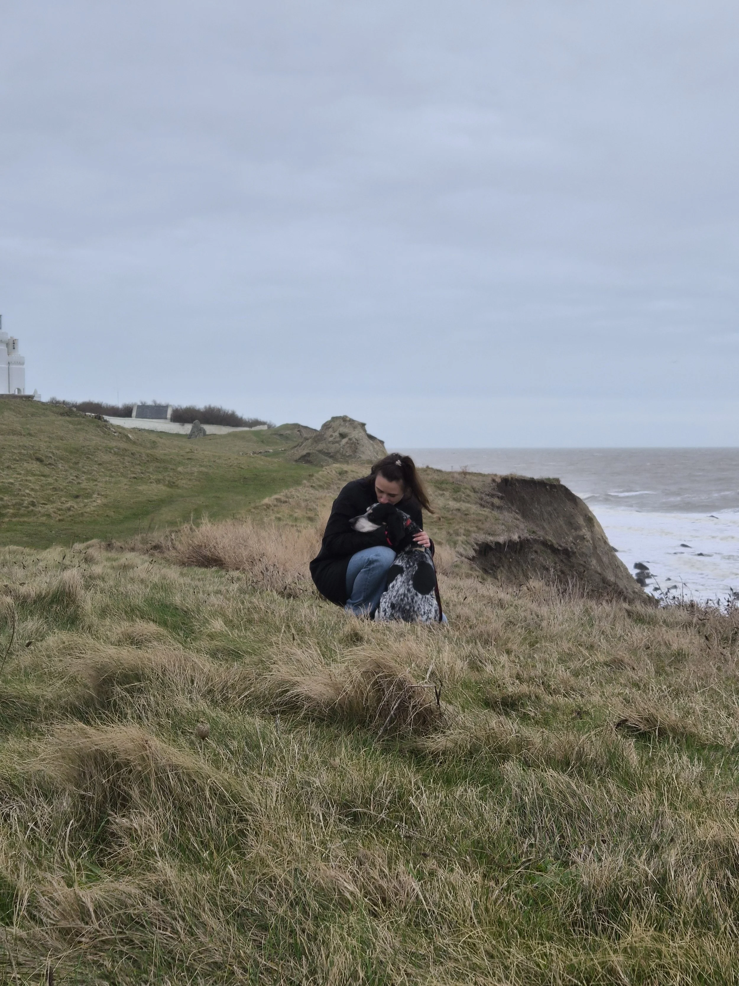 Charlie with mom by English seaside