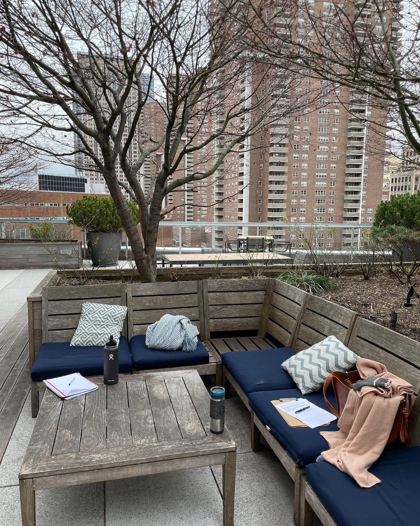 Swipe left to change from Winter to Spring on this lower Manhattan roof deck ! 
A prenatal session held in December&rsquo;s sub-freezing temperature meant BYOB(blanket!) and hot tea in our hydro flasks.  A season and a baby later, we soaked up sun du