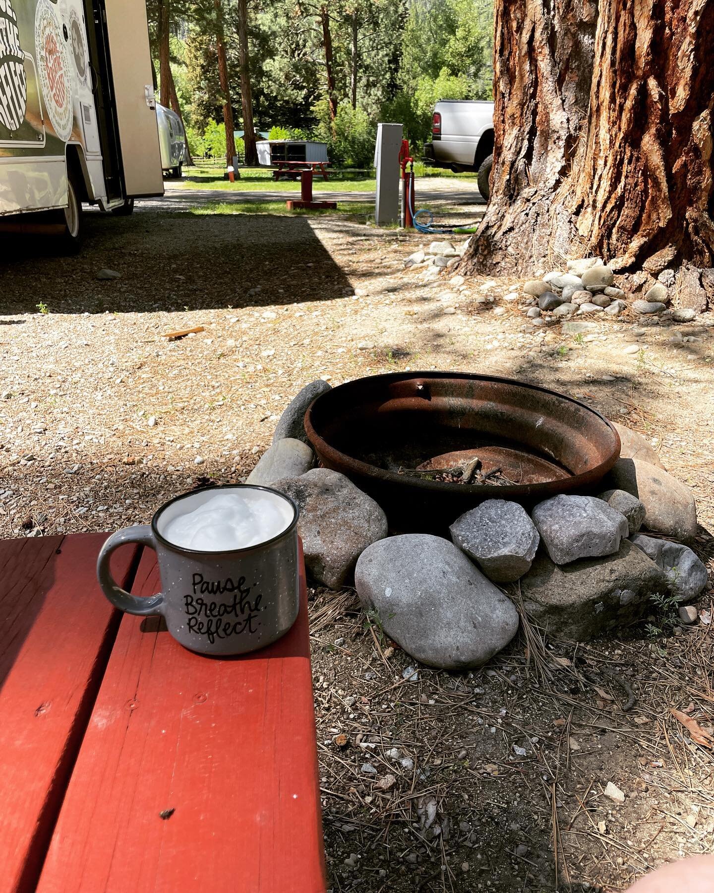 This morning&rsquo;s latte, from deep within Montana&rsquo;s Bitterroot Valley, was made with @colombiacoffeecompany dark roast whole beans ! It is *so* delicious and brings a lot of &hearts;️ to my latte.