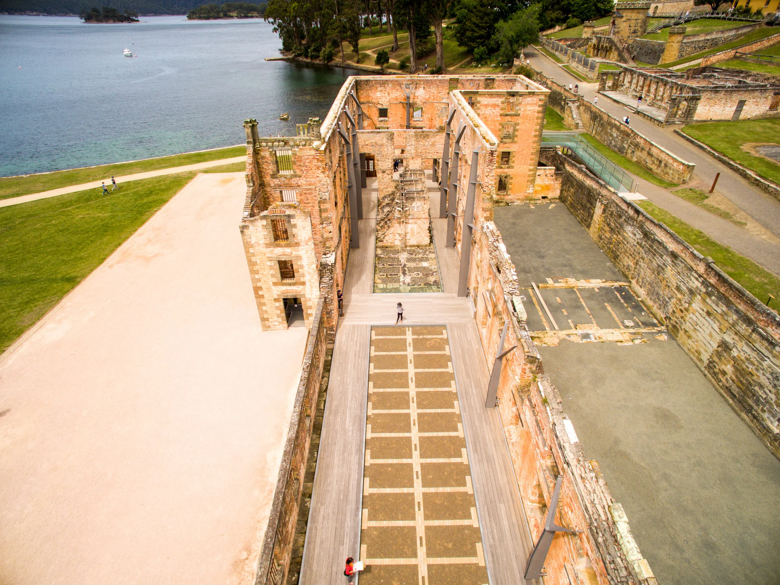 An aerial view of the penninatray (the structure where the common convicts were housed)