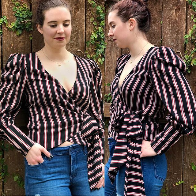 FAVORITE / RESTOCKED $35 Wrap Around Plunging Top 
Available - S, M, L 
Dolls... your favorites pieces are back in stock and just in time for spring! 
#restocked #favorite #wraptop #tietop #plungingneckline