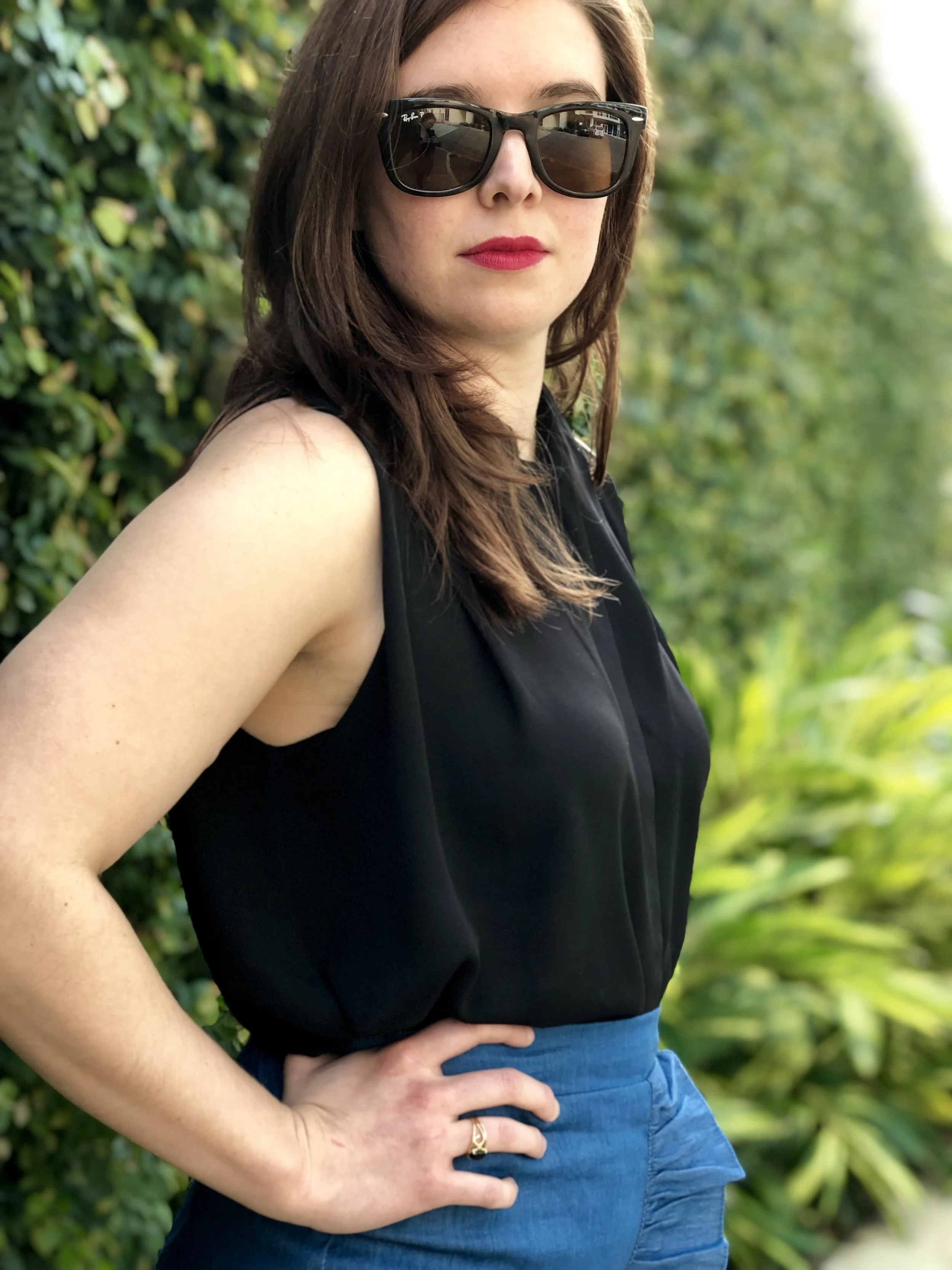 Soft Chiffon Button Down Swing Top