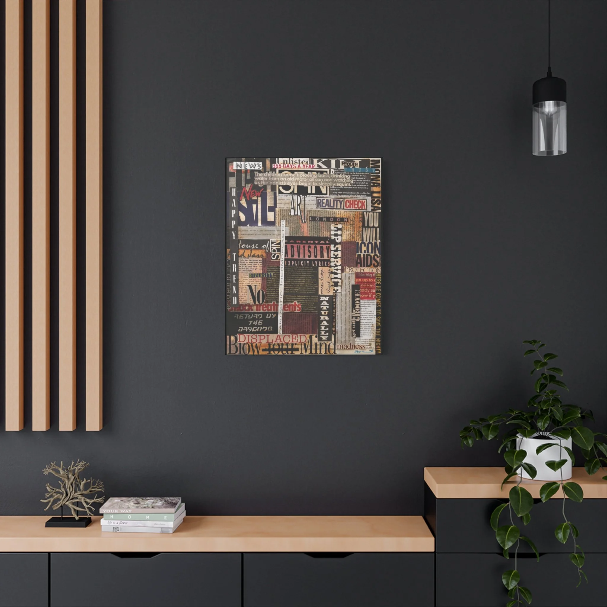 1994 Vintage Collage Graphic Matte Canvas Reproduction, Stretched, 1.25"