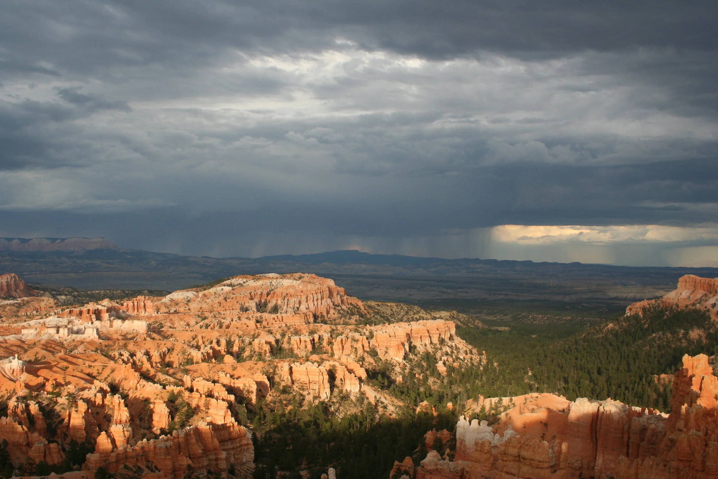 A storm looms over the canyon