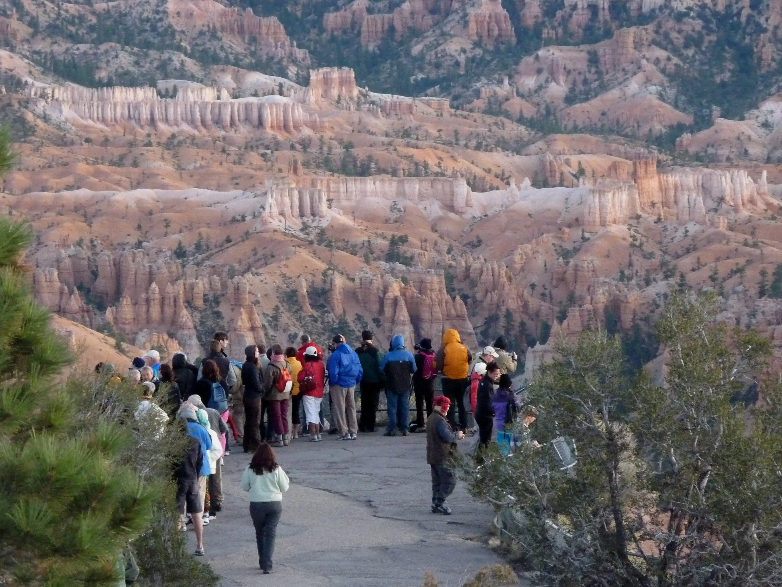 Bryce Point is a popular viewpoint at sunrise