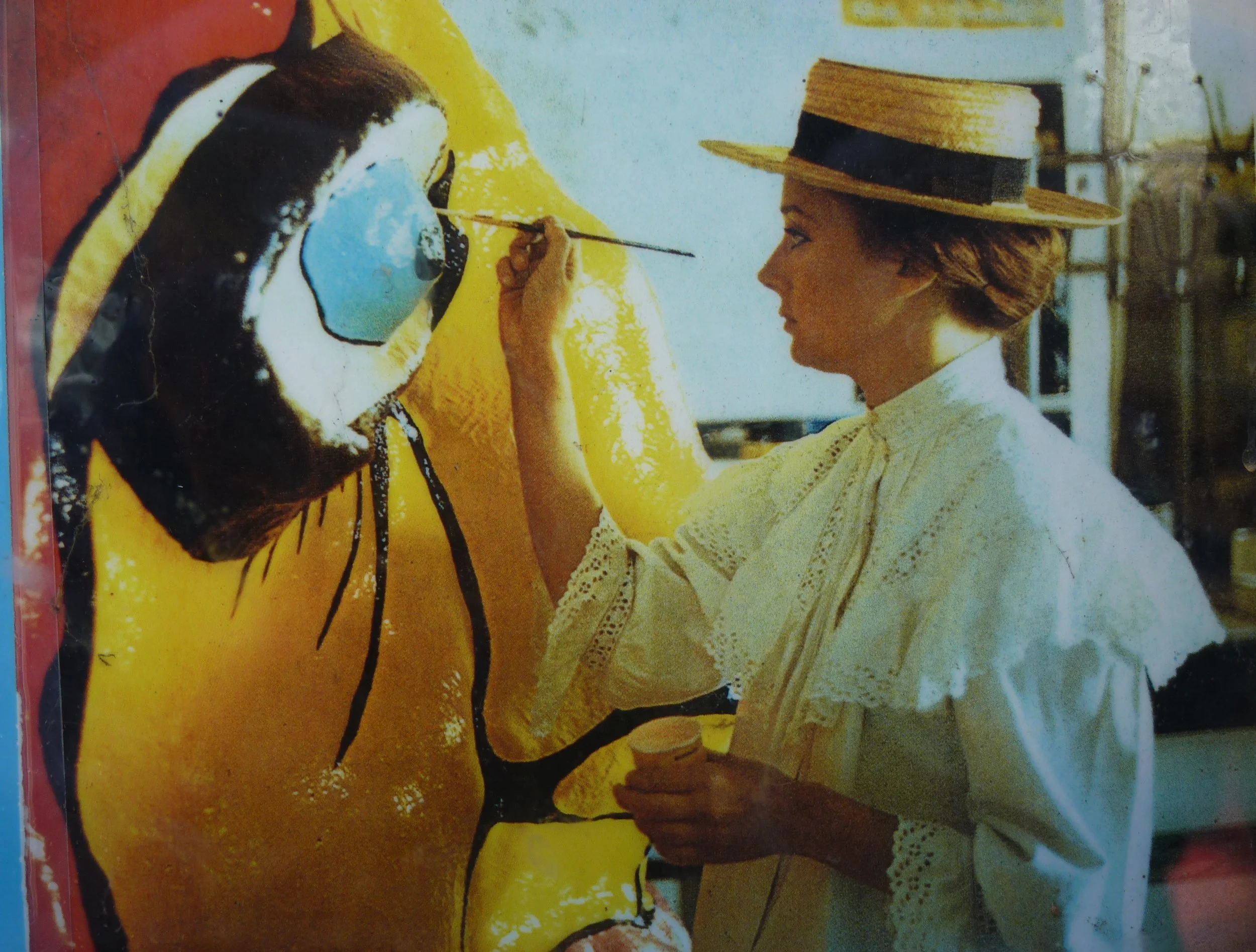  A photo of the artist Niki de Saint Phalle at work 