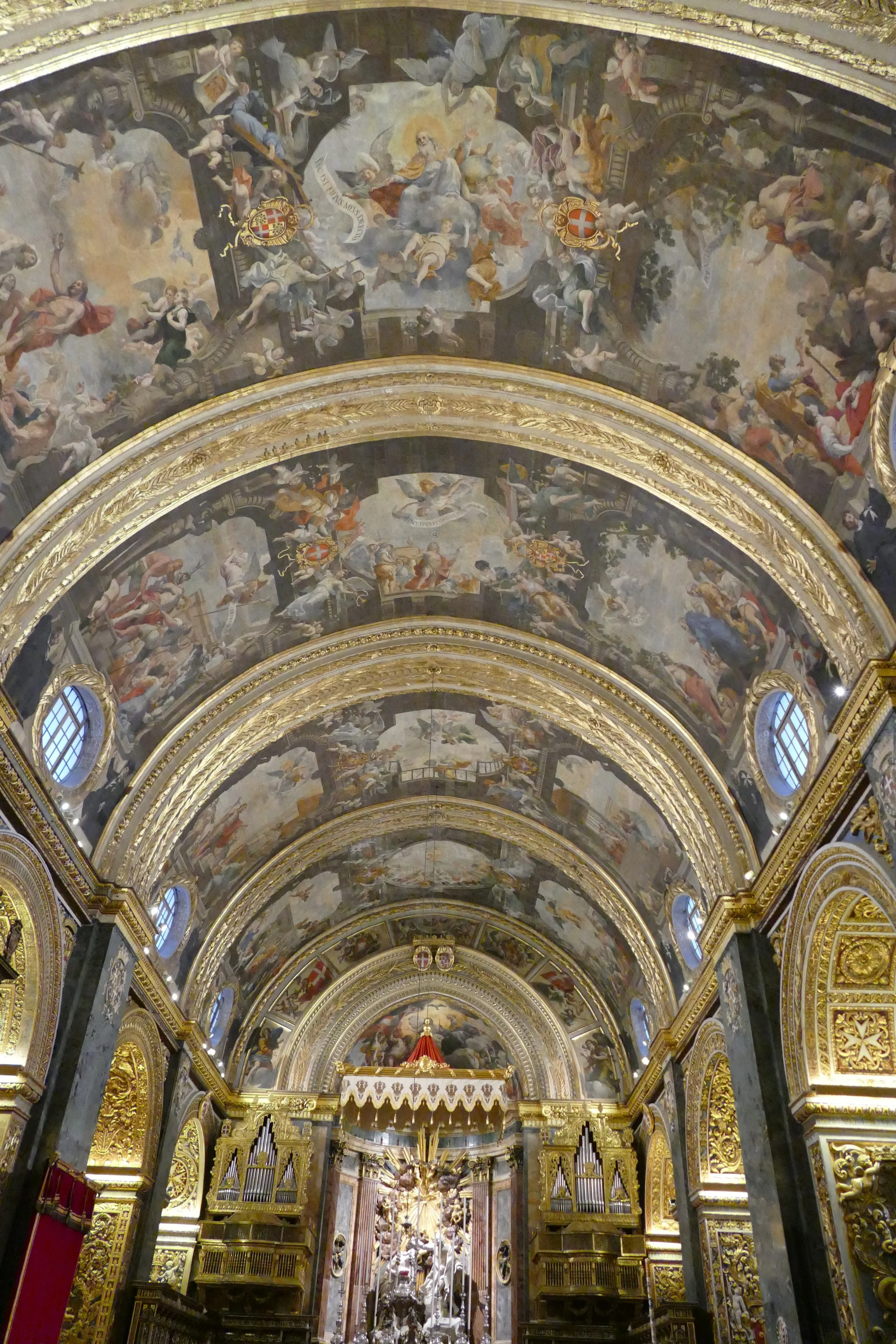 Painted ceiling in St John's Co-Cathedral