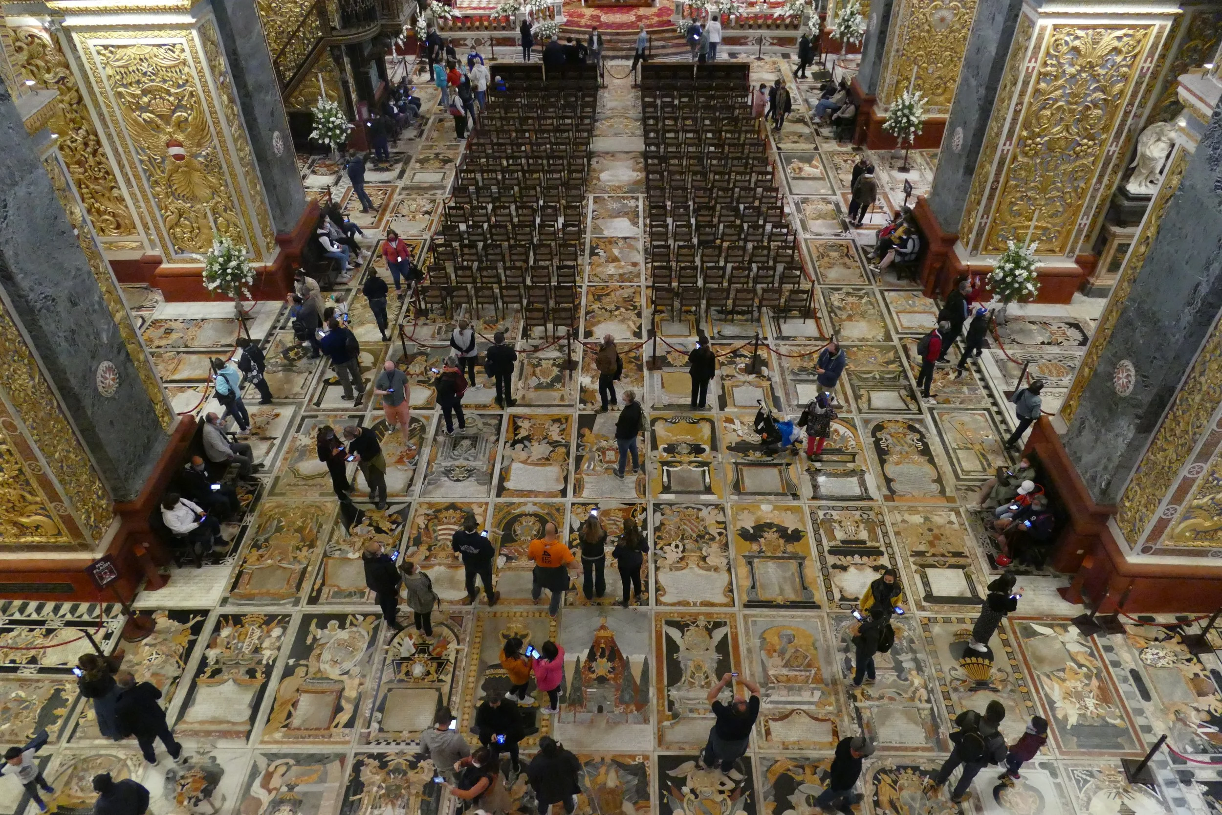 The famous marble floors of St John's Co-Cathedral