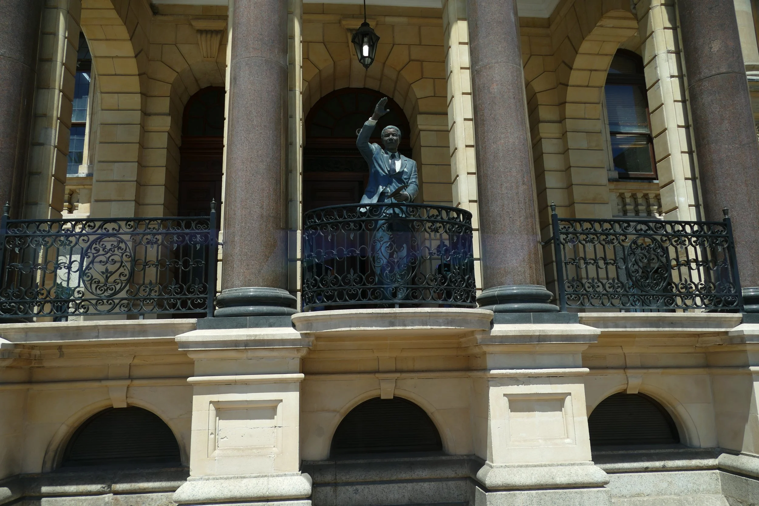  Life-size statue of Nelson Mandela at the Town Hall in Cape Town 