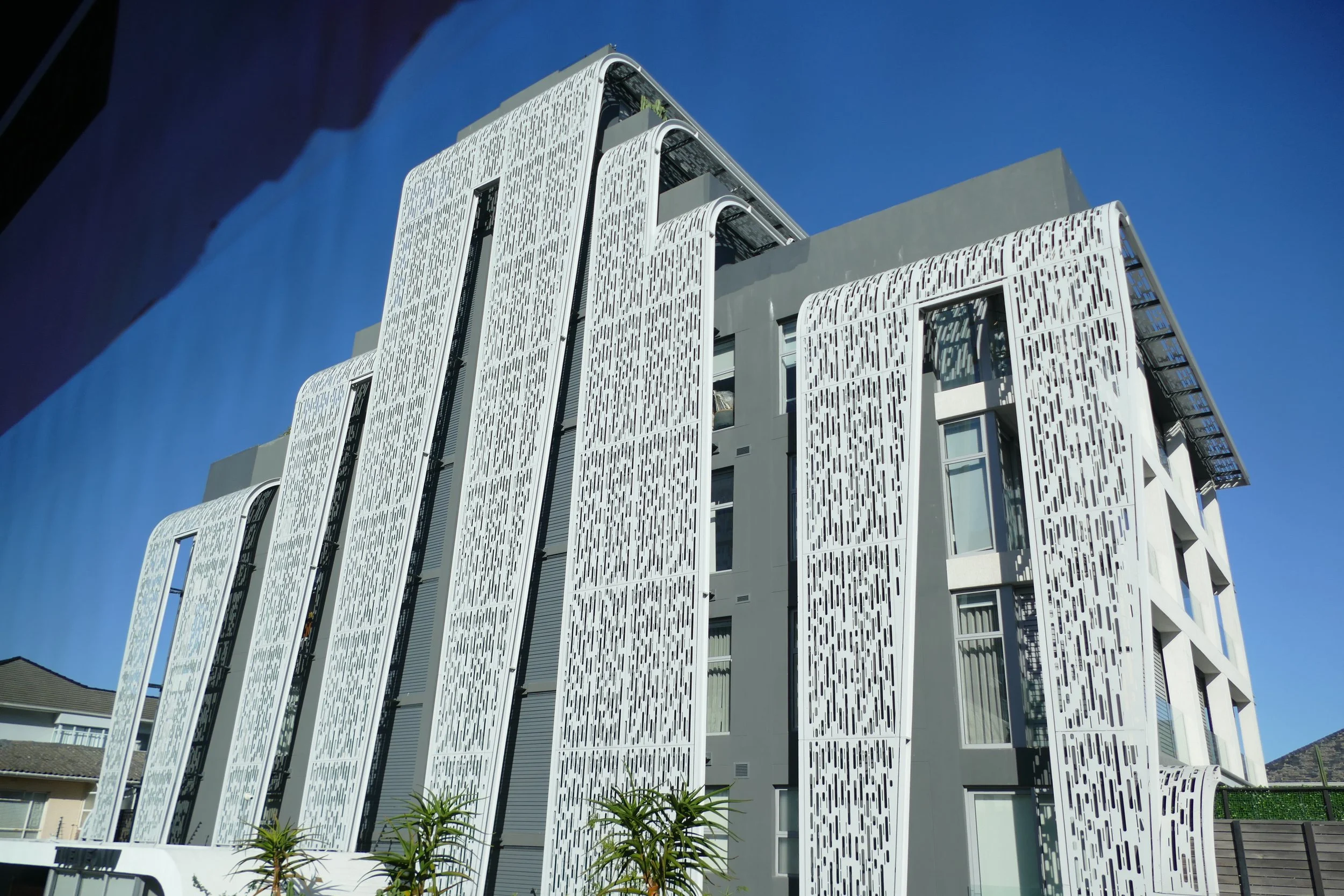   Modern building along the coastal drive  