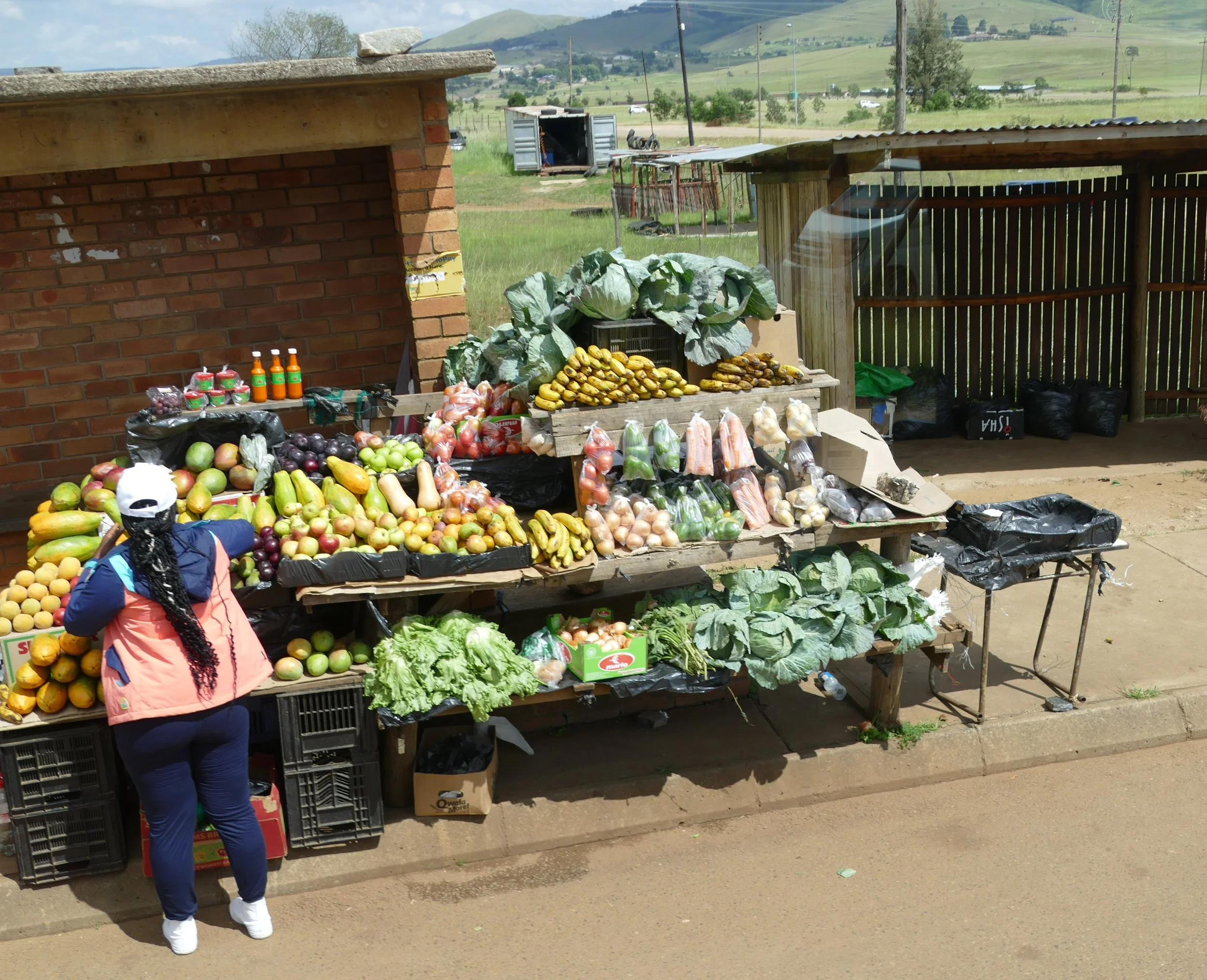  Fruit and vegetables for sale along the road 