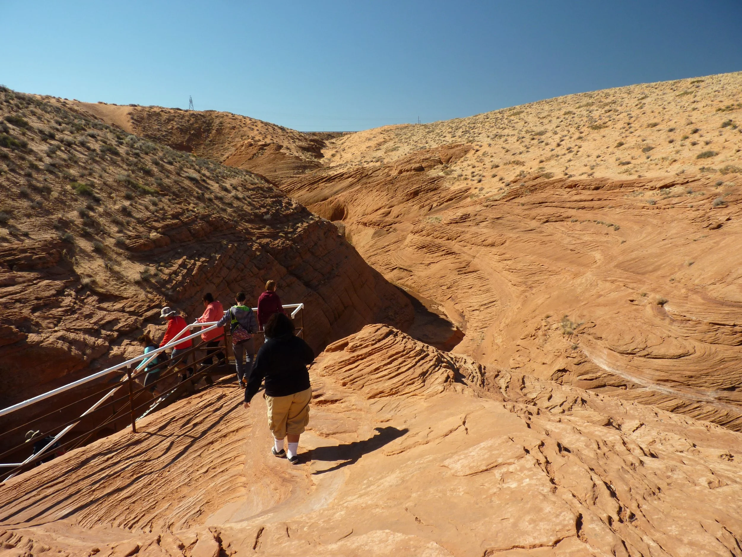  Stairs leading into the slot canyon 