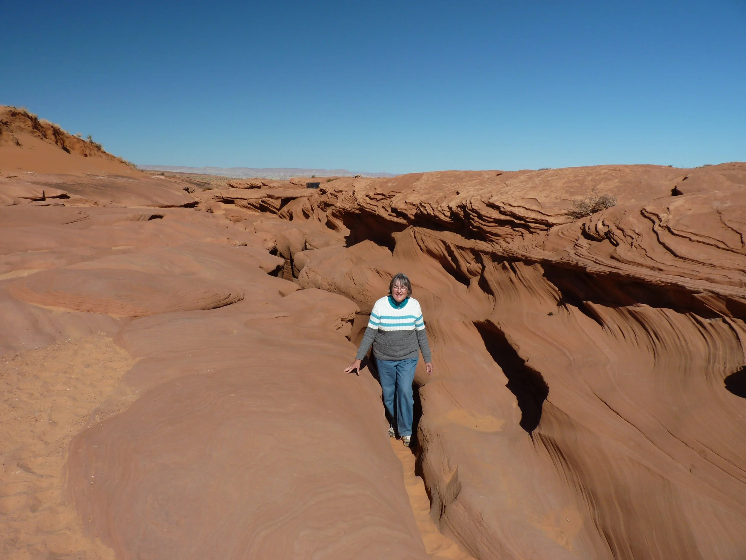  Climbing out of the slot canyon 