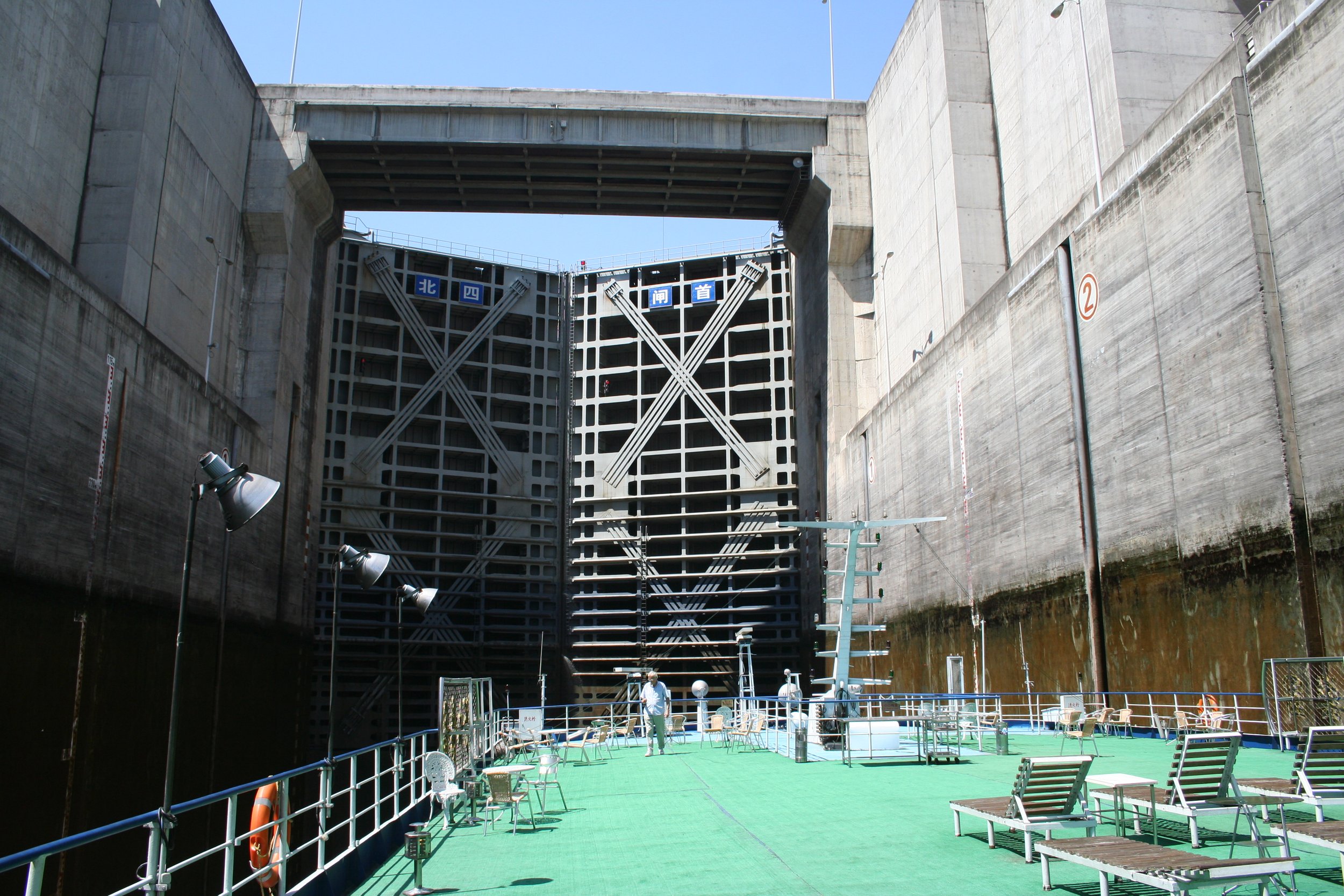  Going through the lock at the dam 