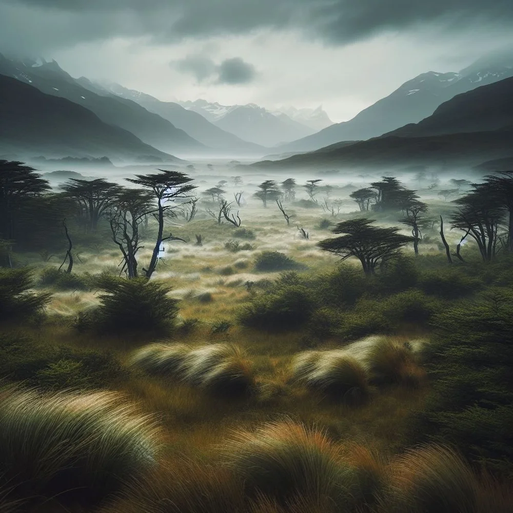 Rain-soaked grasslands