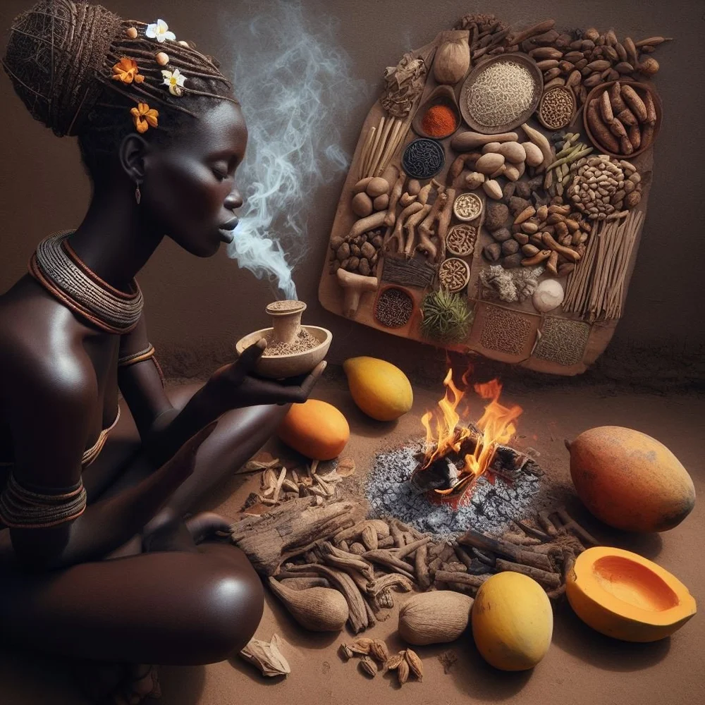Overripe fruit, smoky incense