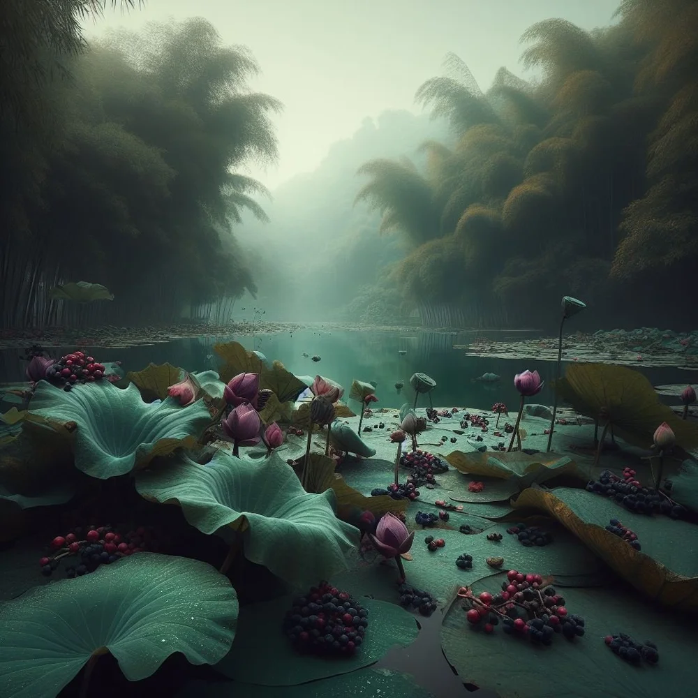 Watery lotus after the rain