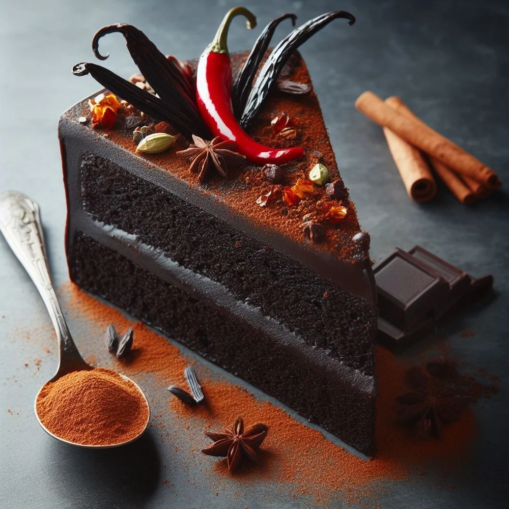 Chili-dusted chocolate torte
